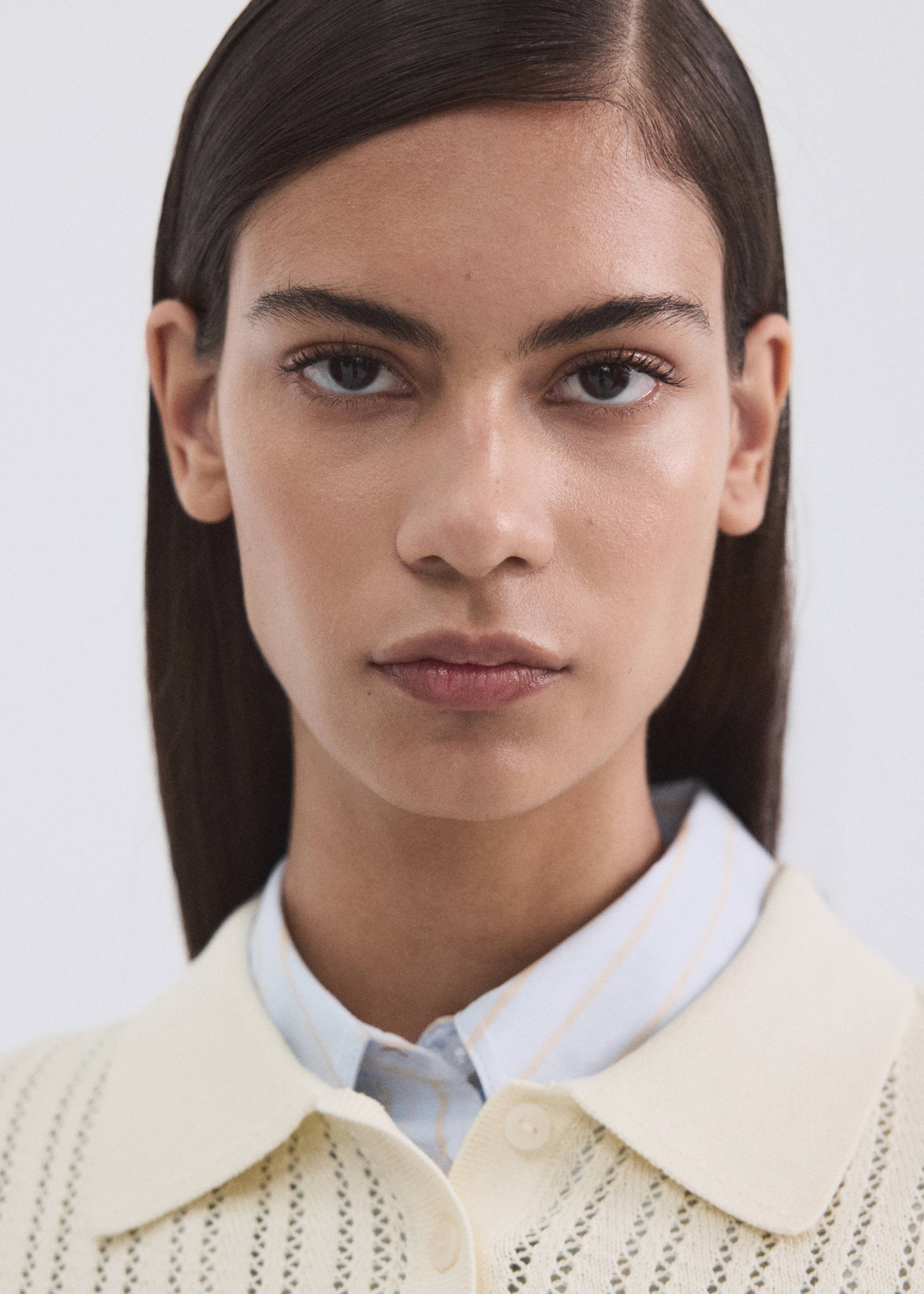 Openwork knitted polo-neck sweater - Details of the article 1