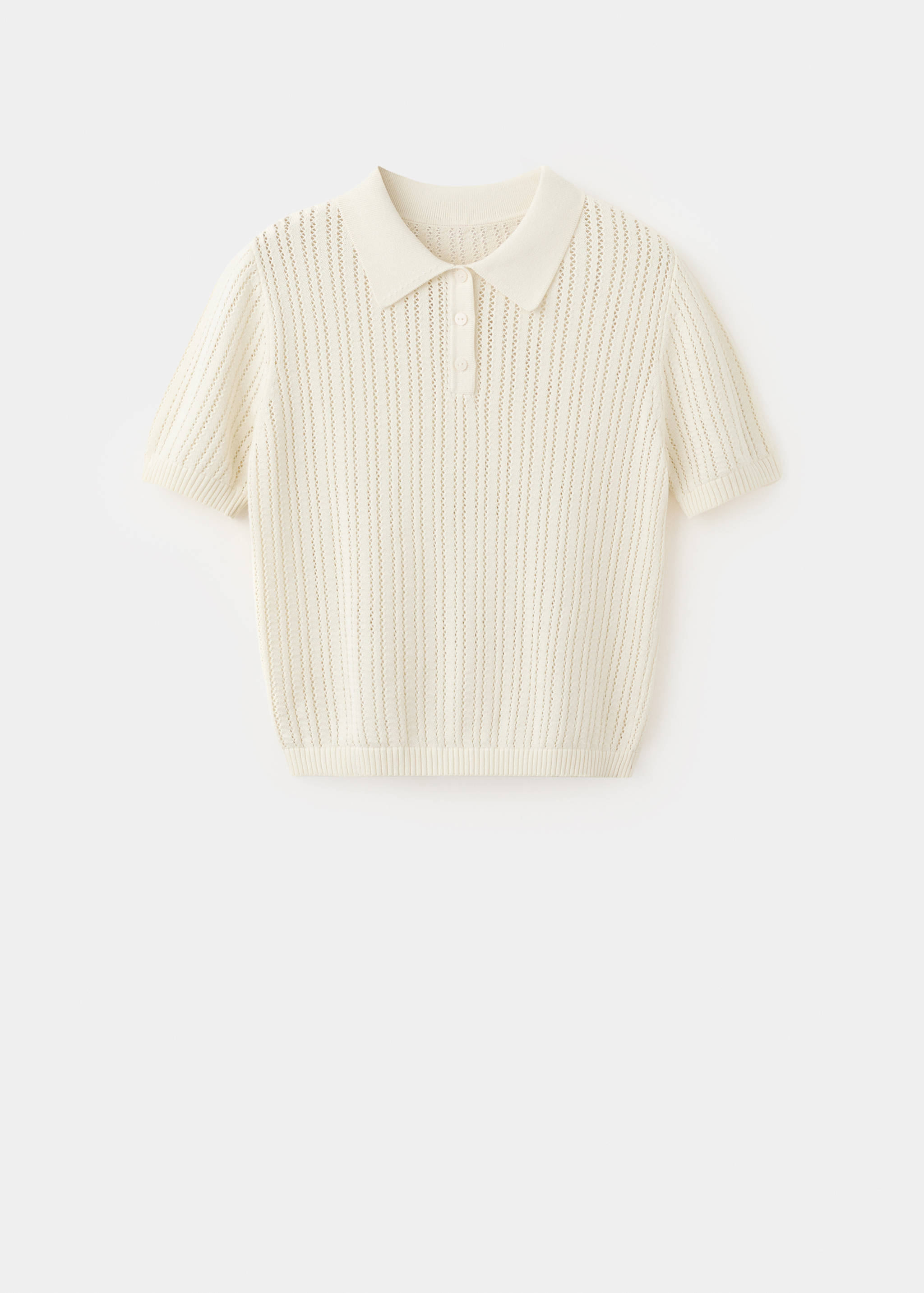 Openwork knitted polo-neck sweater - Article without model