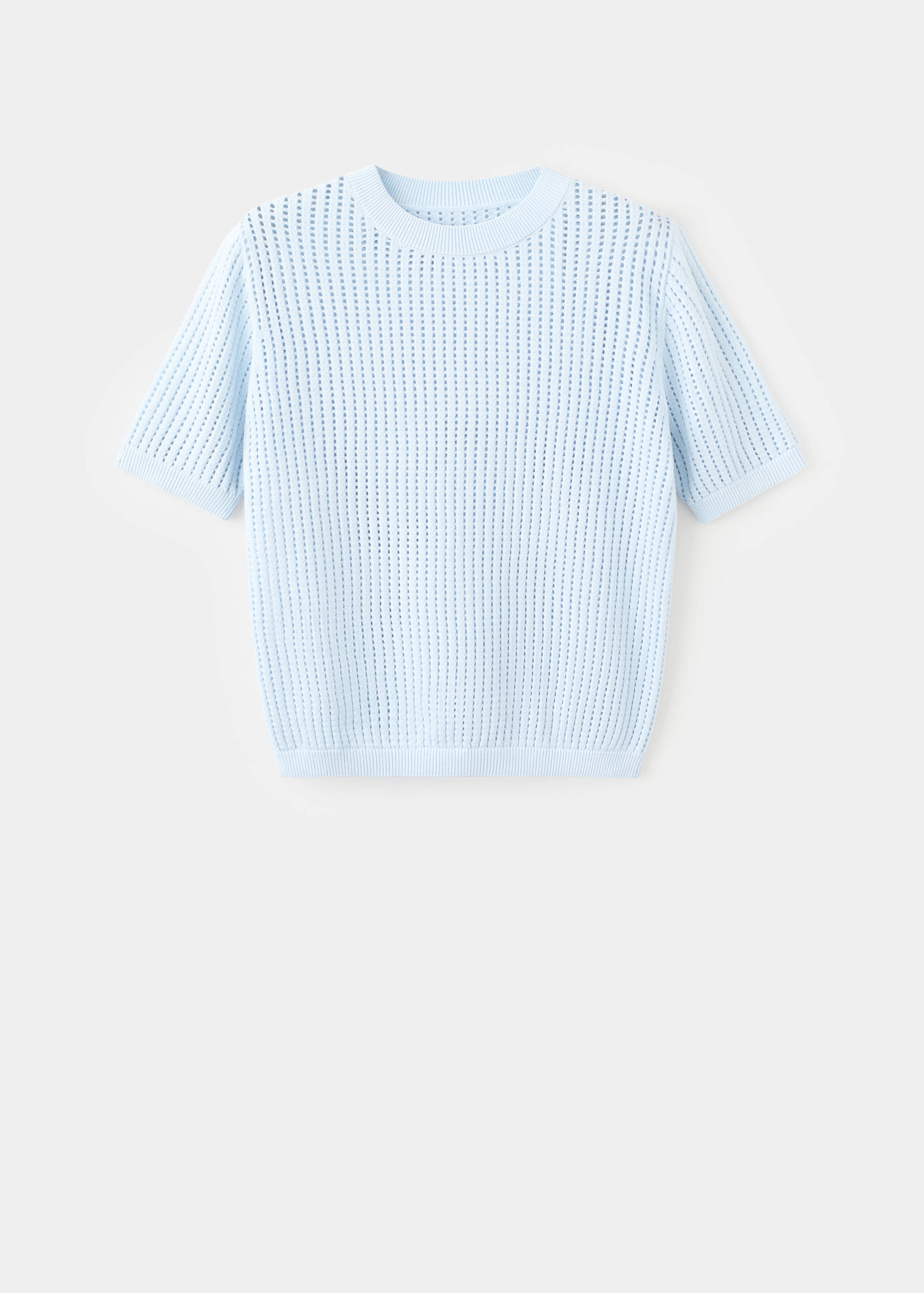 Short-sleeved openwork knitted sweater - Article without model