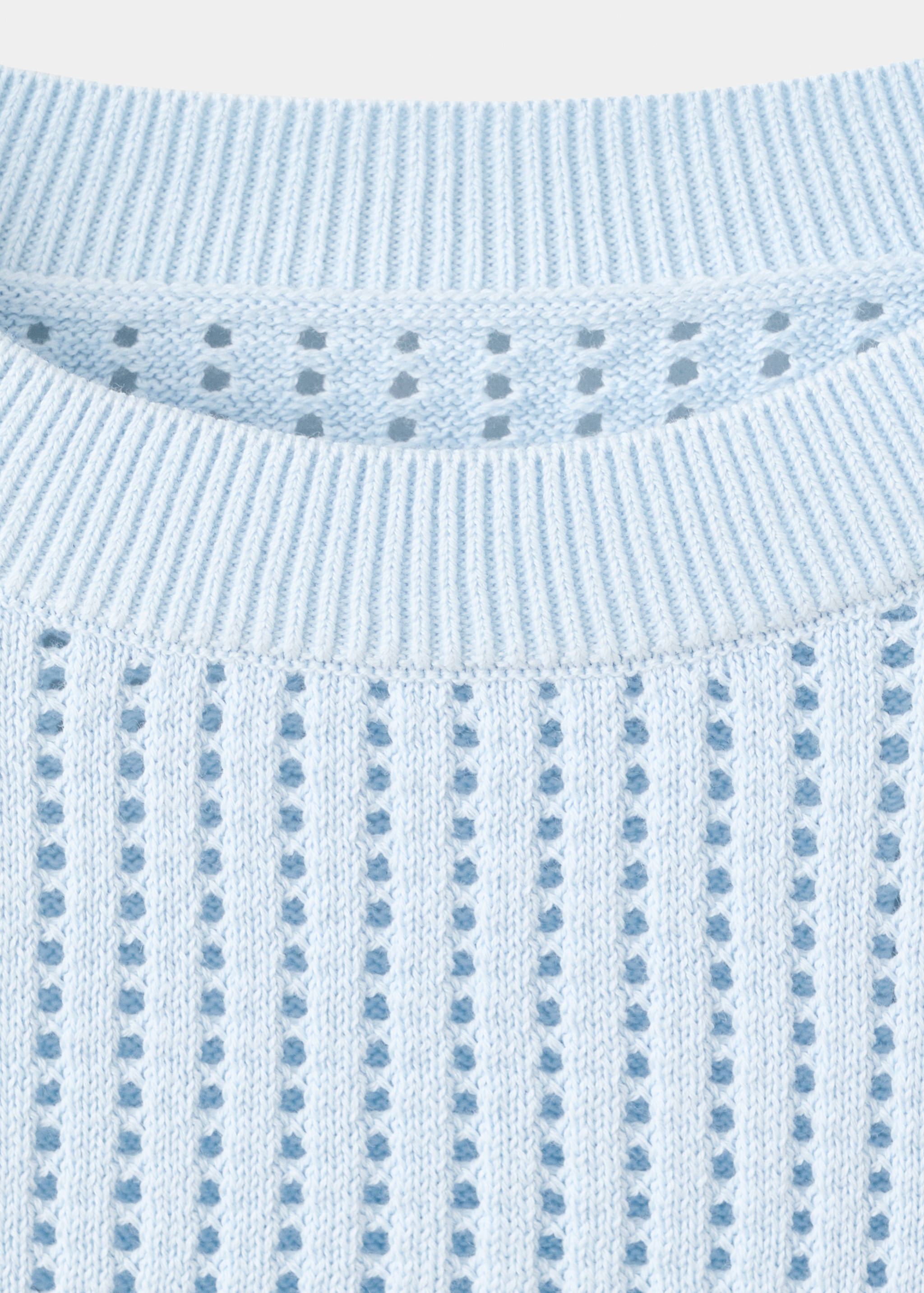 Short-sleeved openwork knitted sweater - Details of the article 8