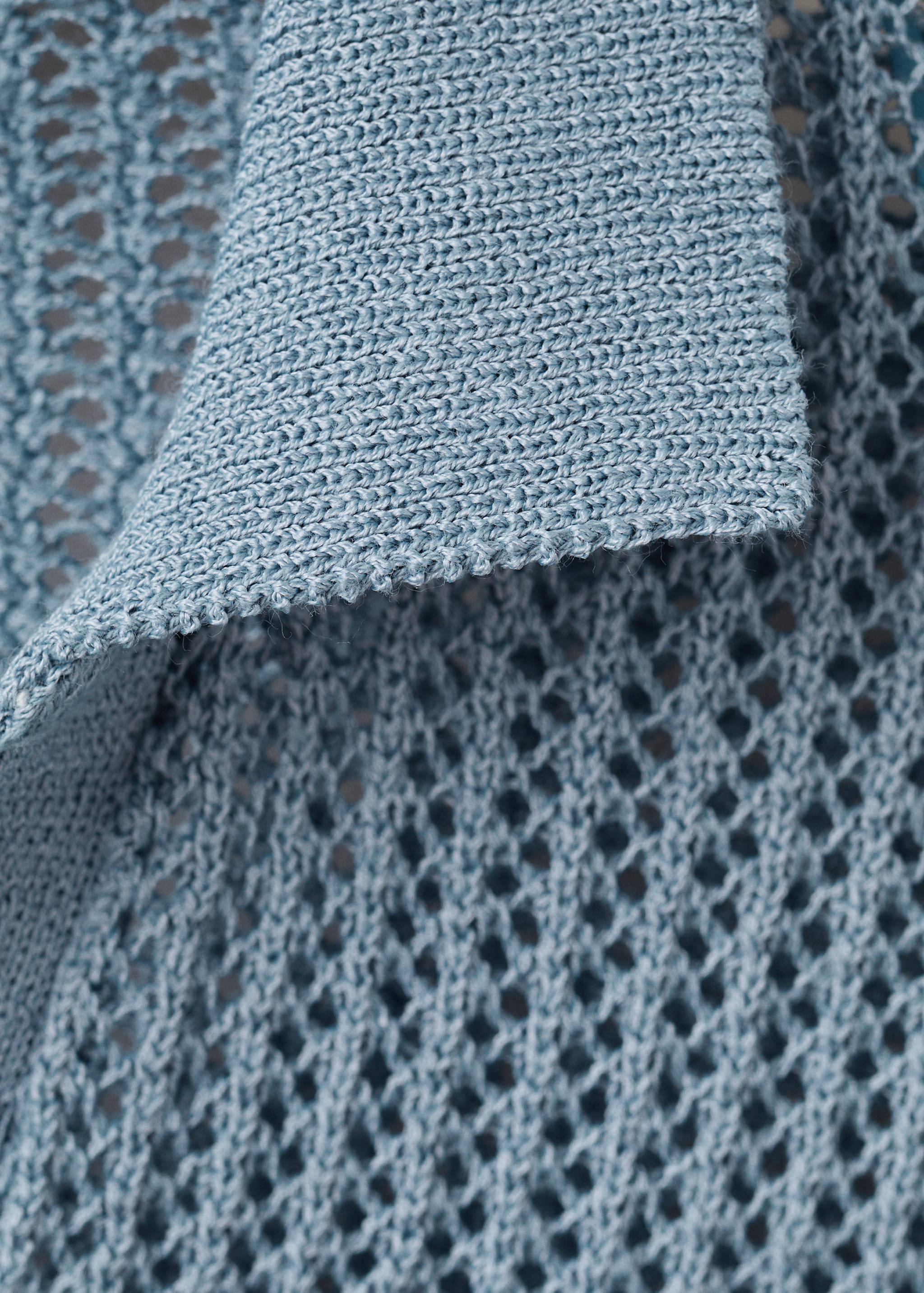Ажурный джемпер с воротником поло - Деталь изделия 8