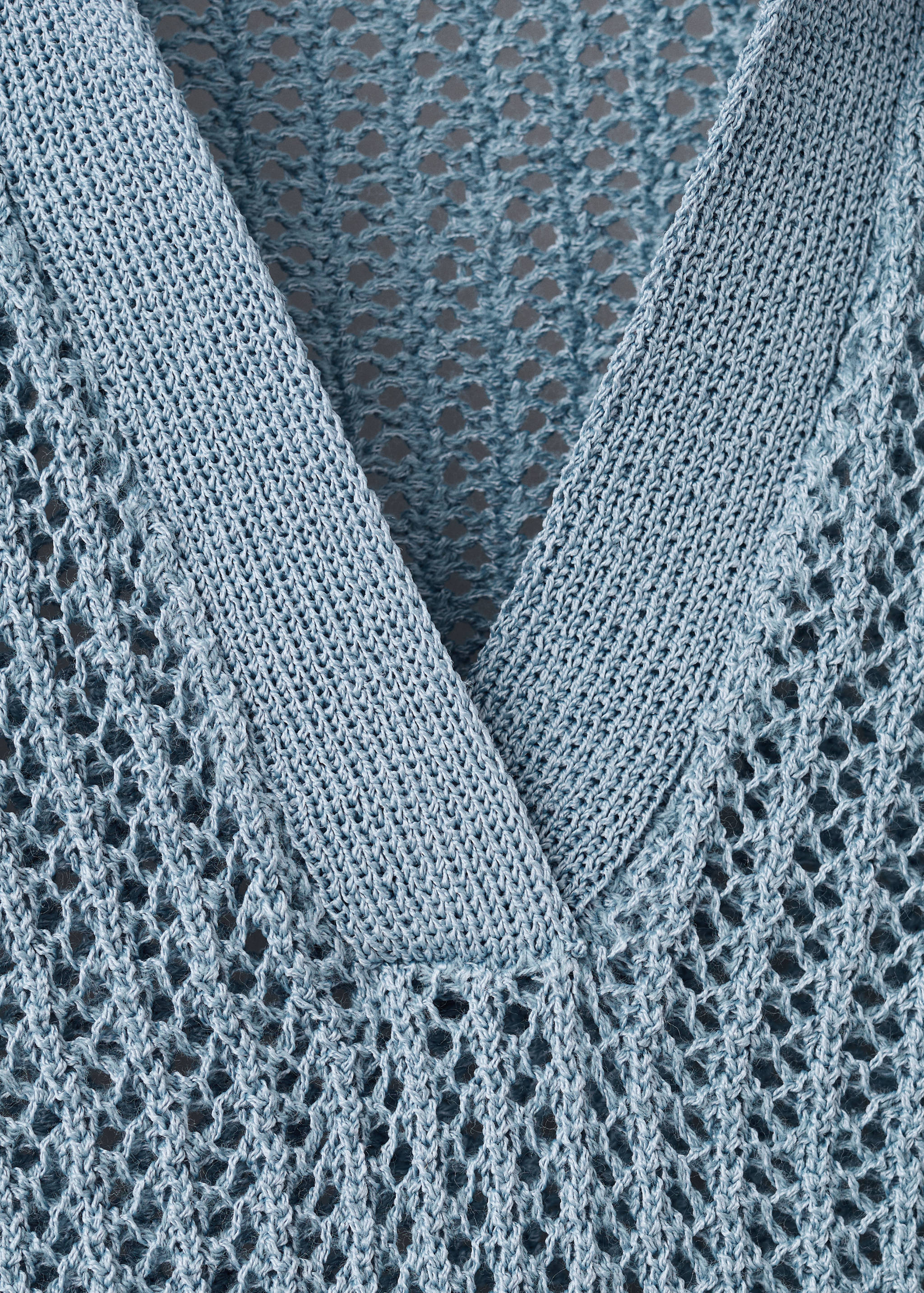 Ажурный джемпер с воротником поло - Деталь изделия 0