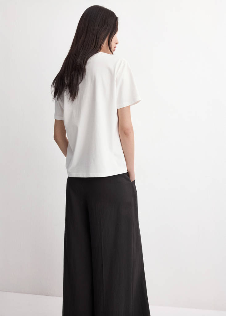 Floral-embroidered cotton t-shirt — Off White