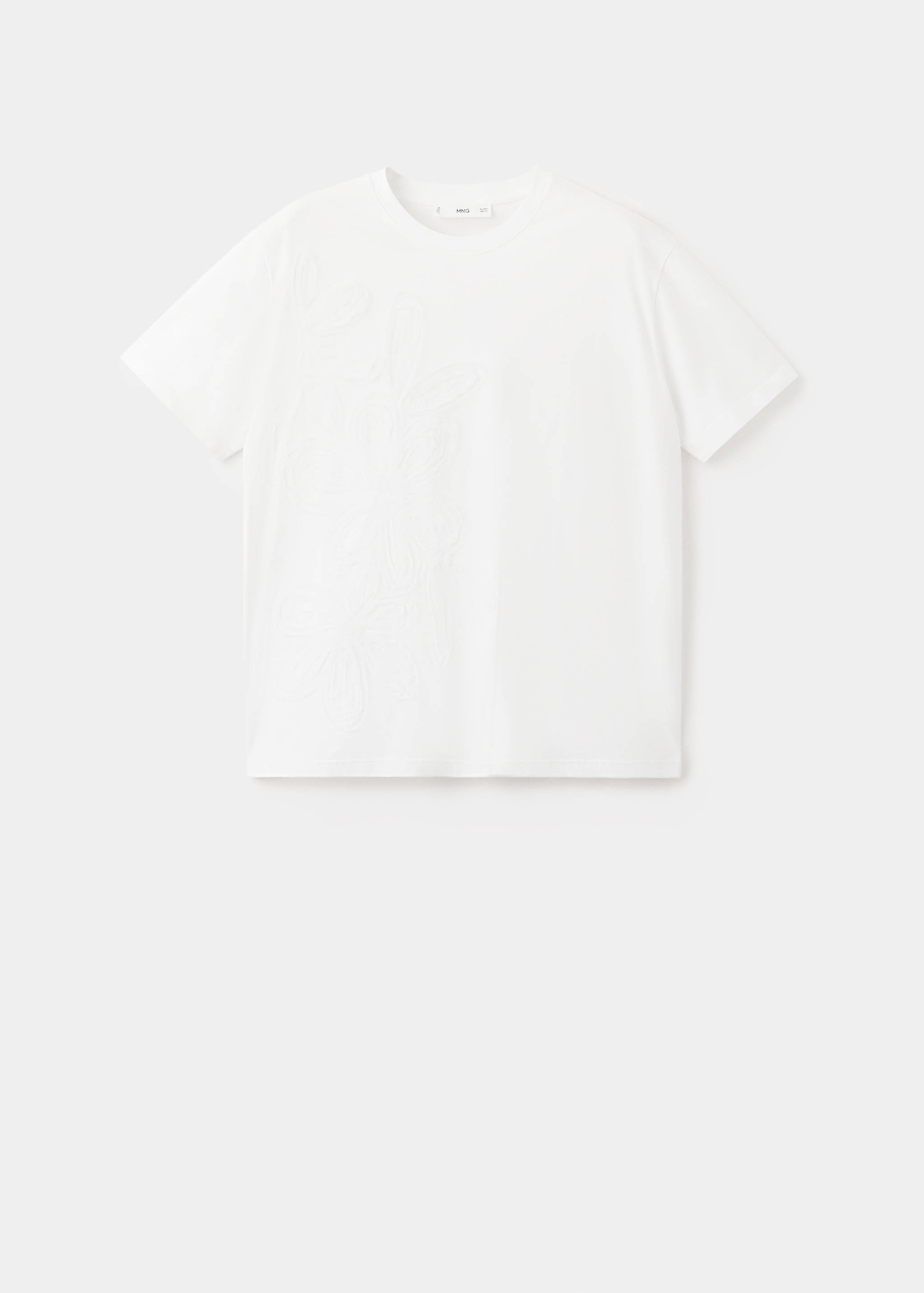 Футболка з бавовни з квітковою вишивкою - Товар без моделі