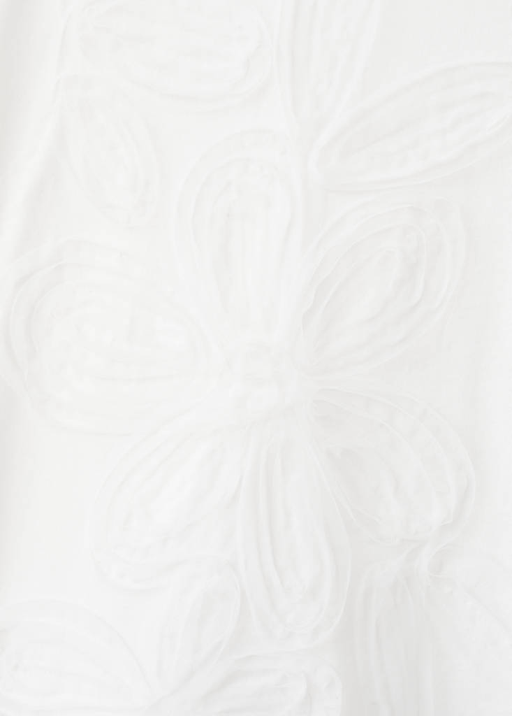 Floral-embroidered cotton t-shirt — Off White
