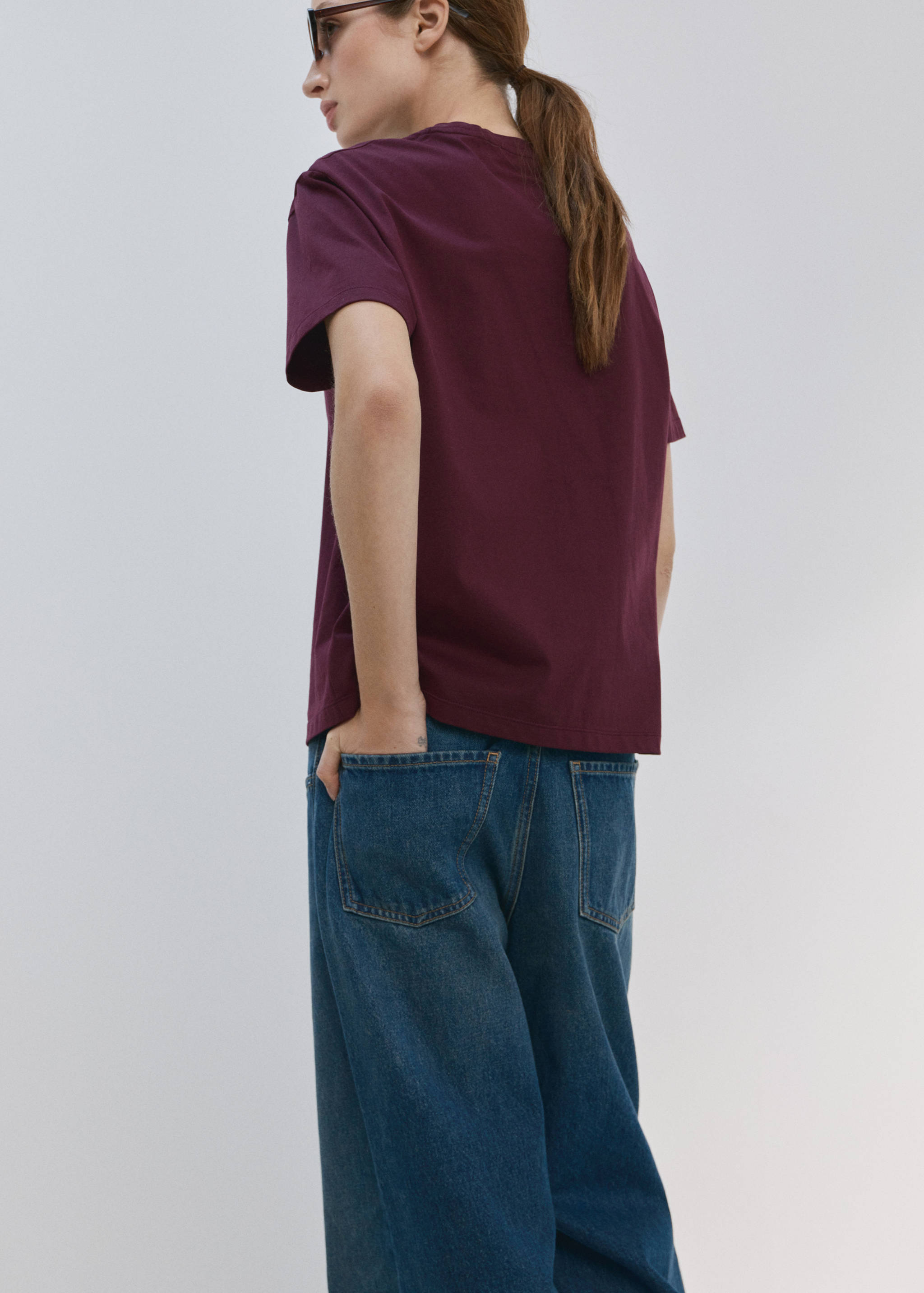 Floral-embroidered cotton t-shirt - Reverse of the article