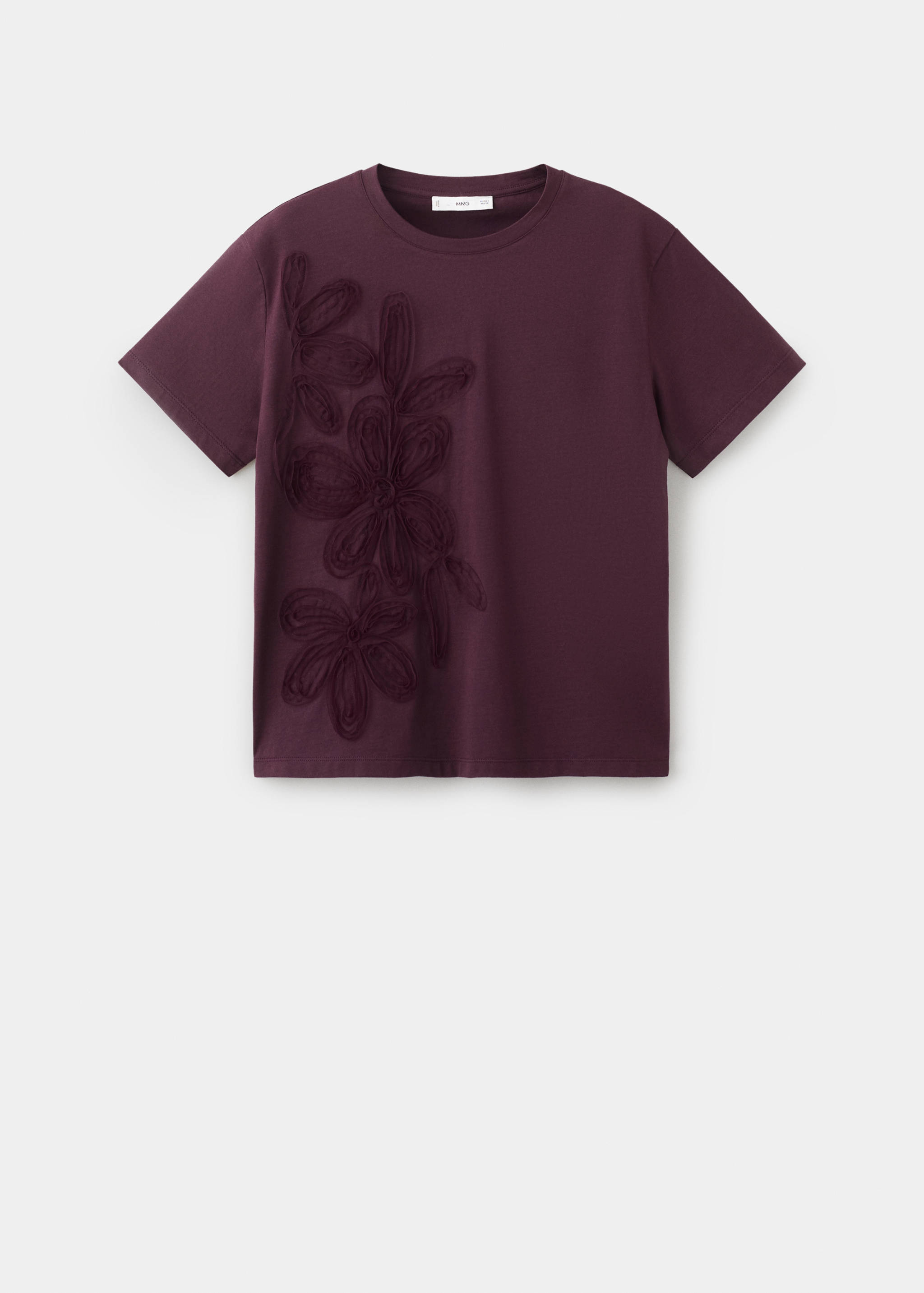 Floral-embroidered cotton t-shirt - Article without model