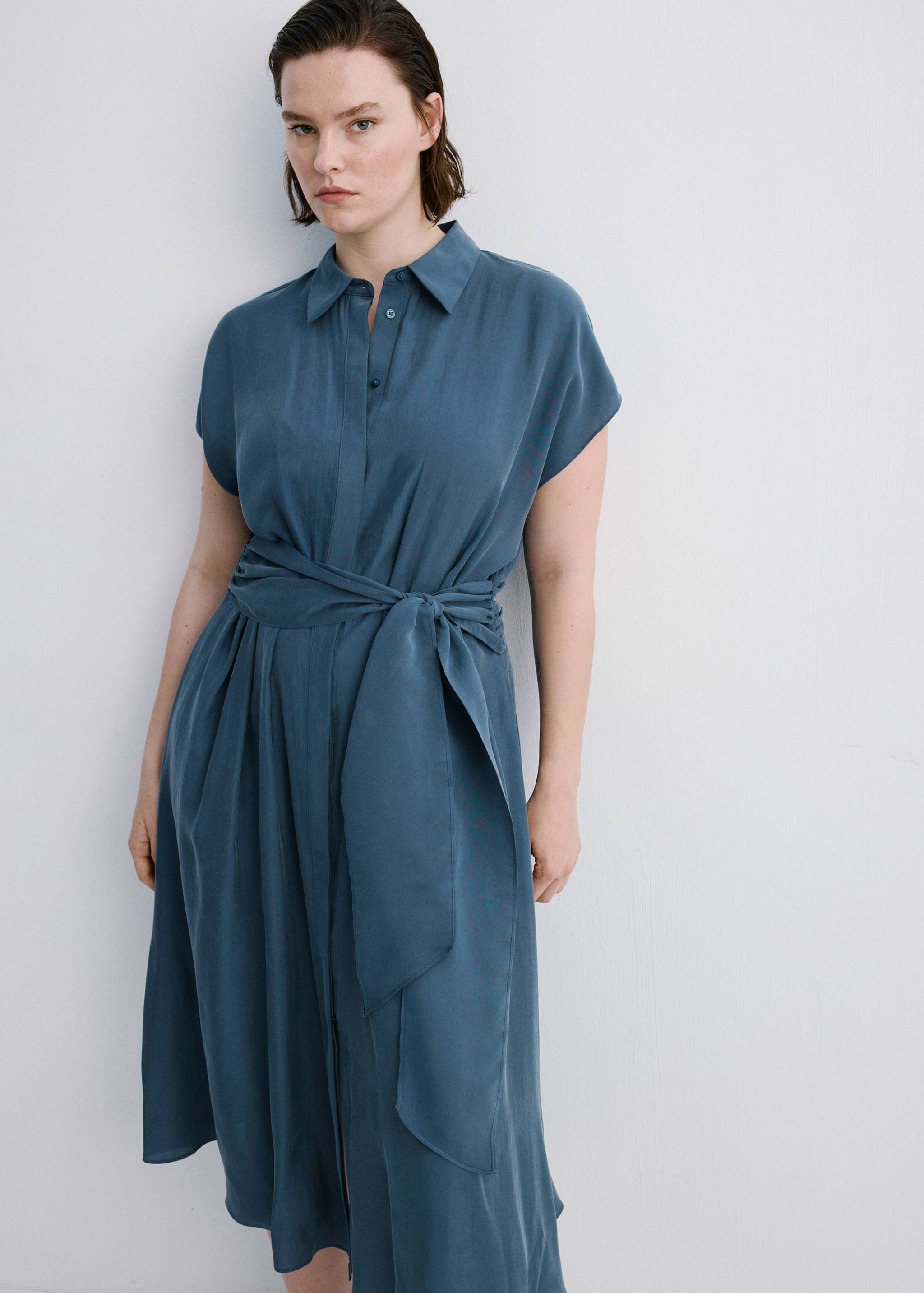 Vestido camisero cinturón - Detalle del artículo 5