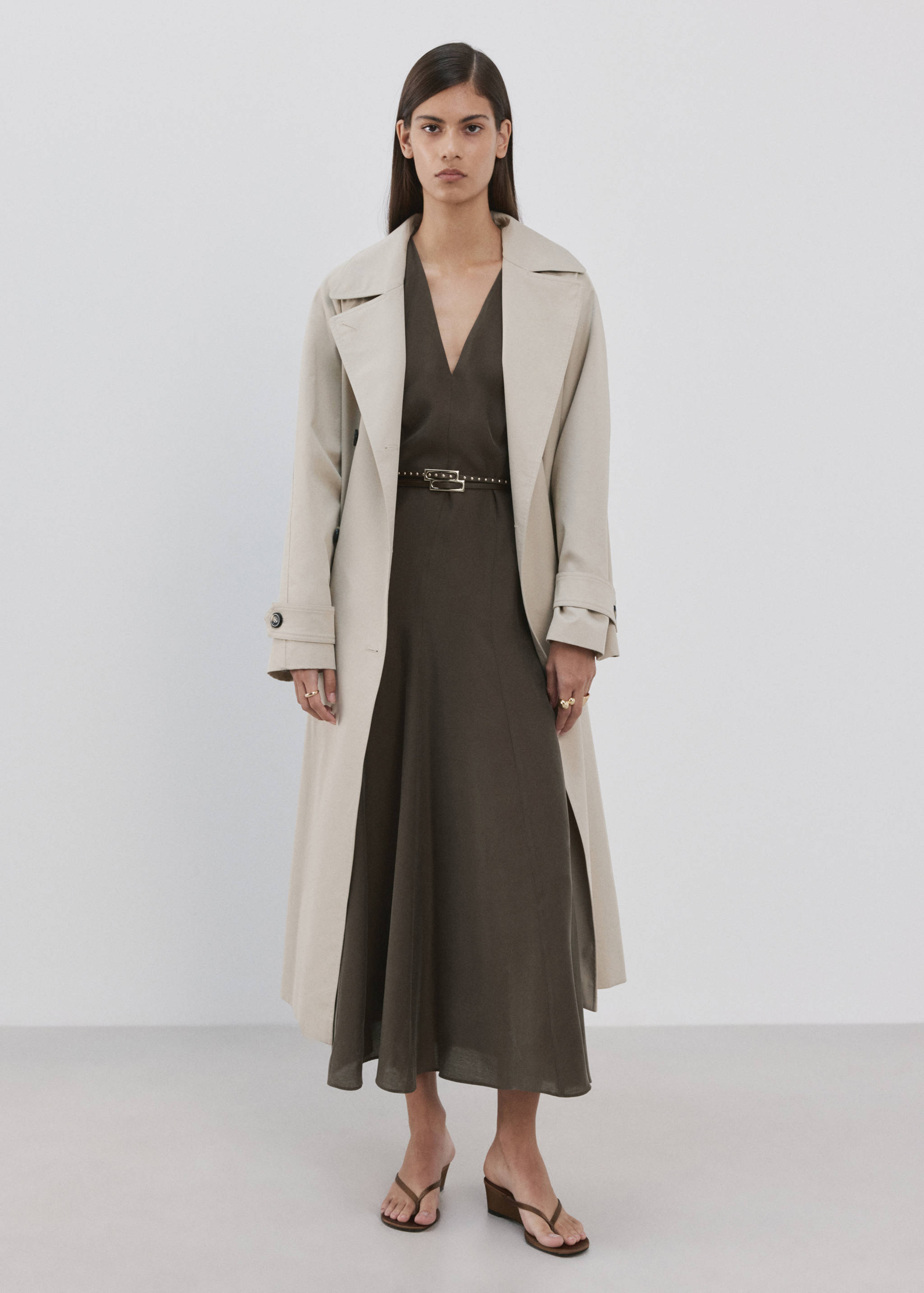 Robe évasée double ceinture - Plan général