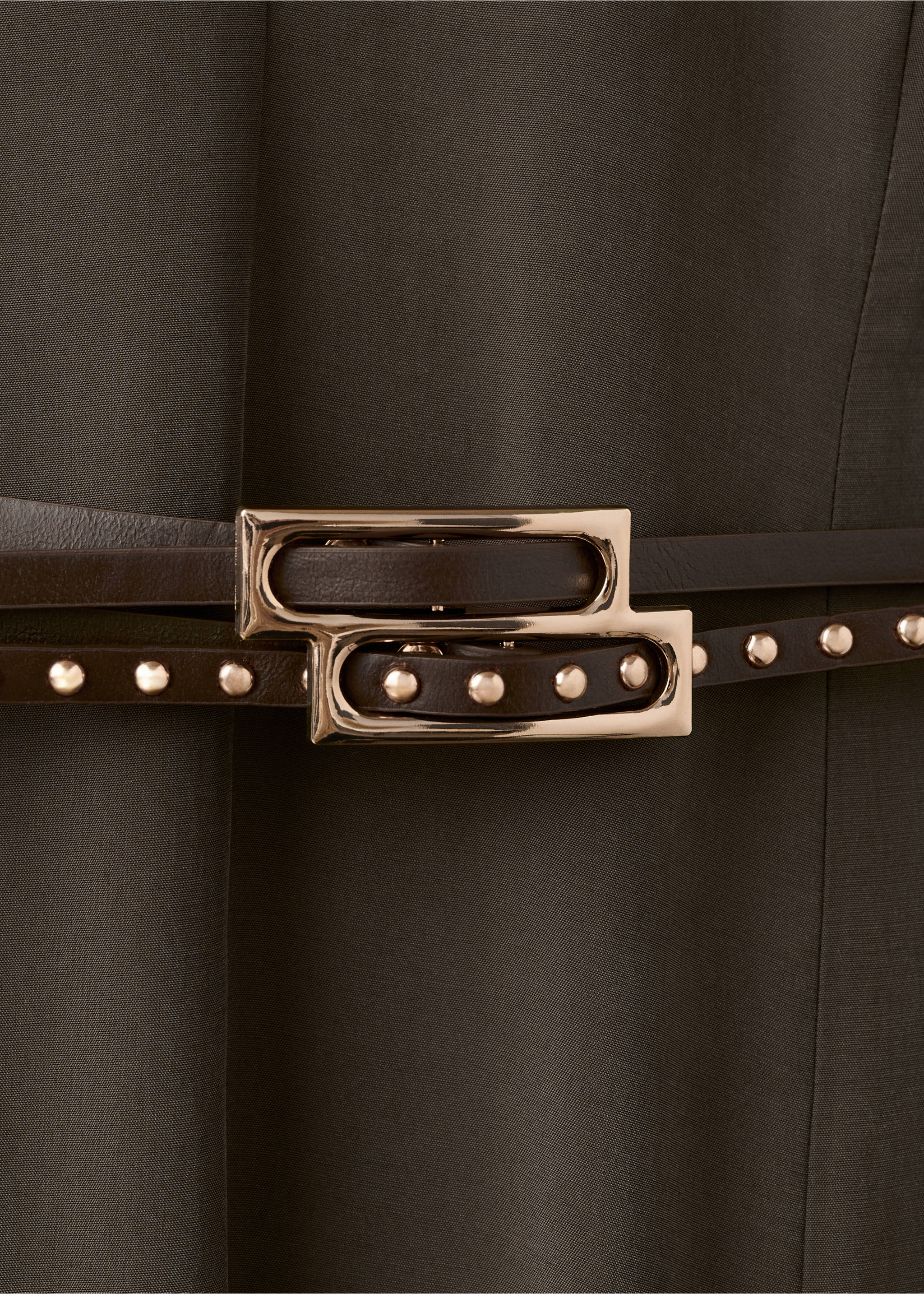 Robe évasée double ceinture - Détail de l'article 0, Marron. Ref: 27005834-00.