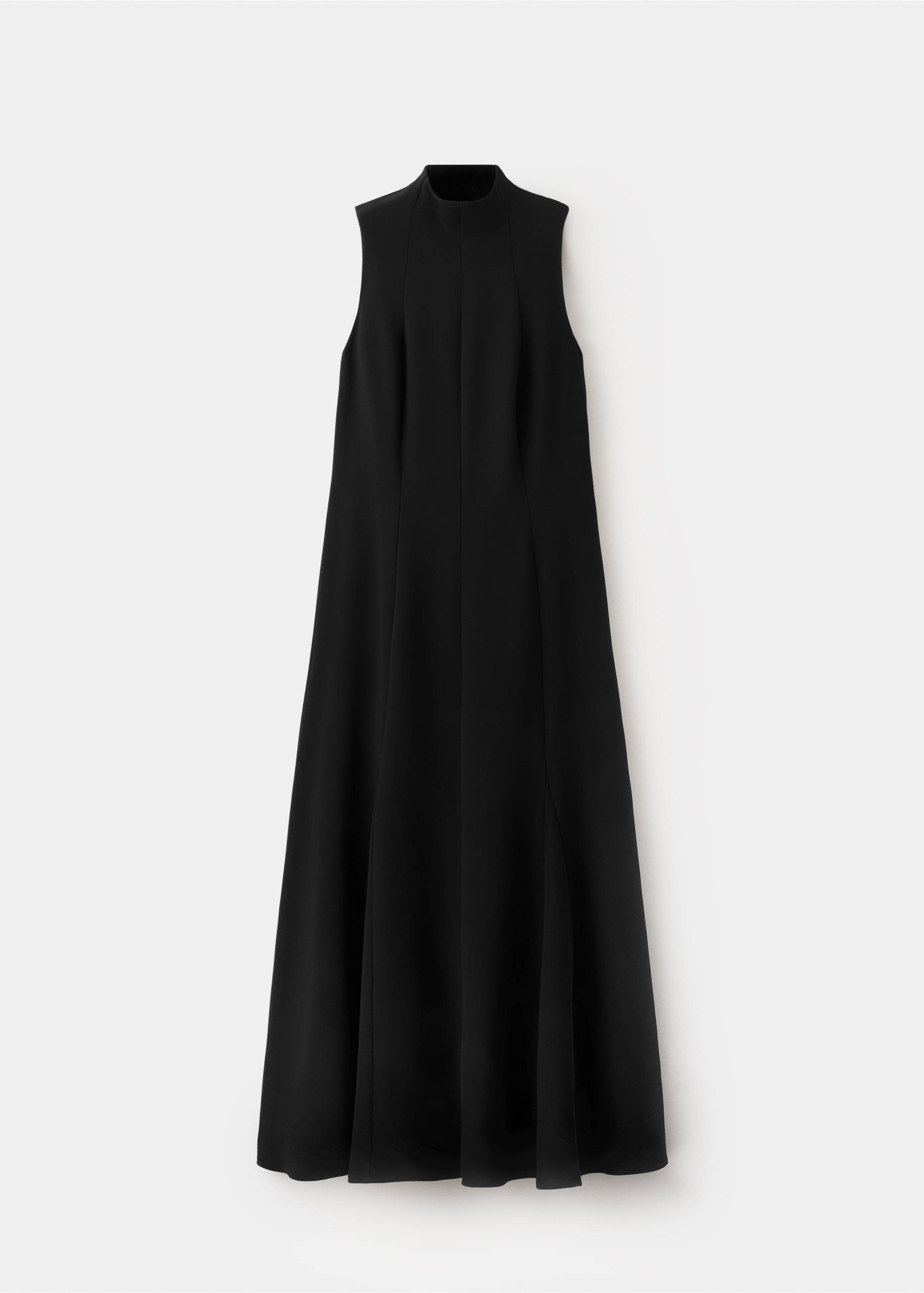 High neck godet dress - Article without model, Black. Ref: 27005835-00.