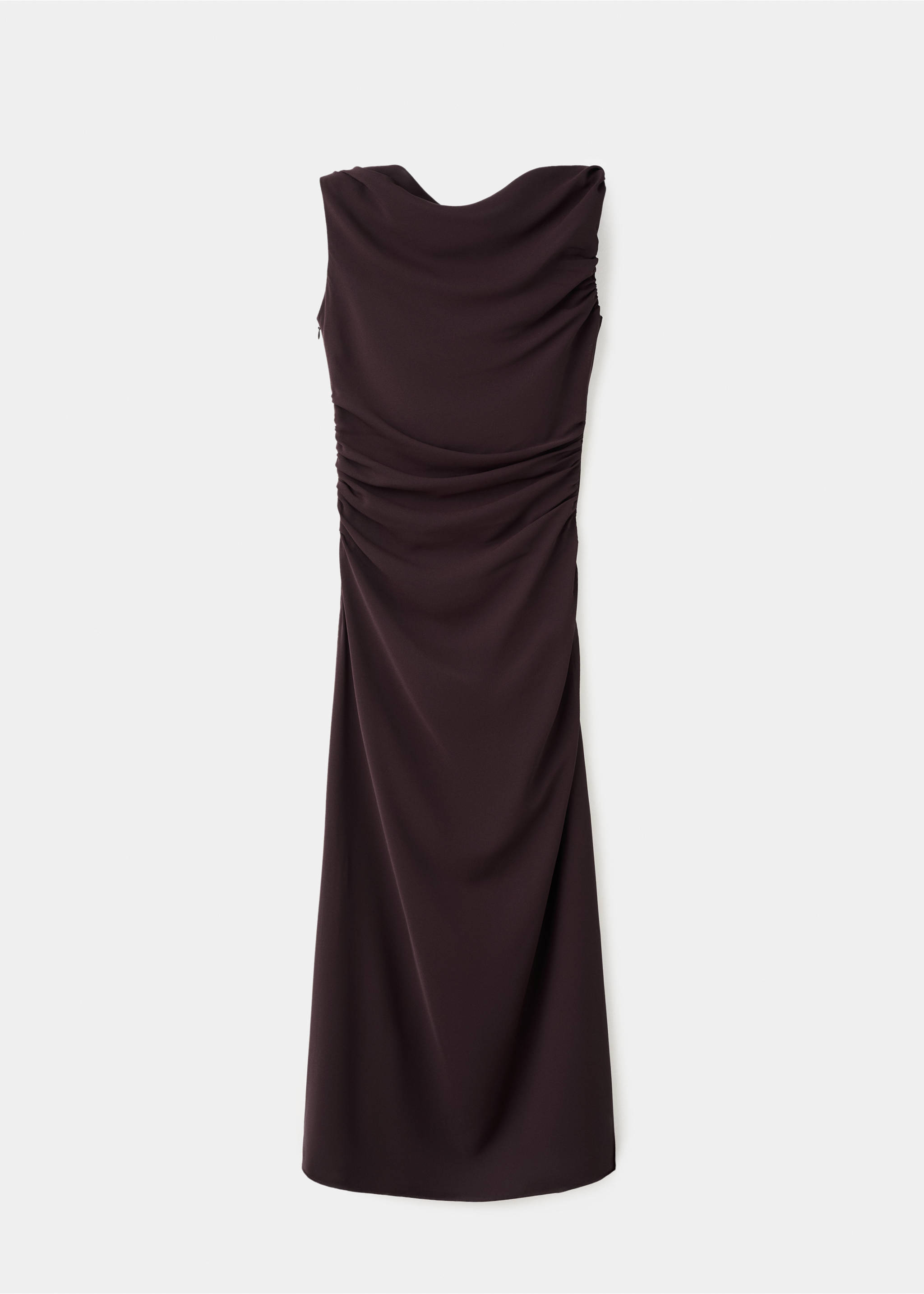 Robe froncée cache-cœur - Article sans modèle, Marron. Ref: 27005836-00.