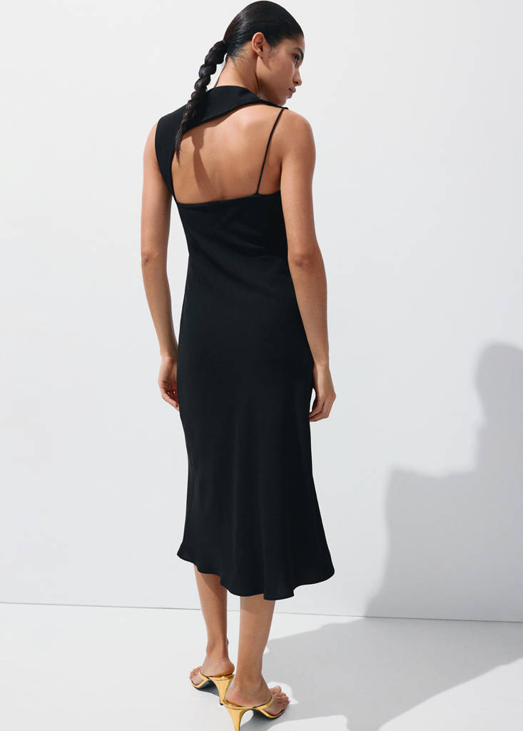 Midi-dress with open back — Black