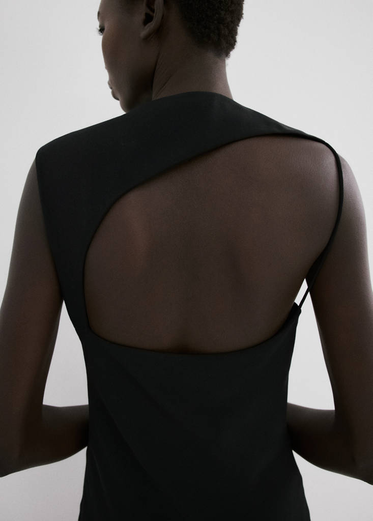 Midi-dress with open back — Black