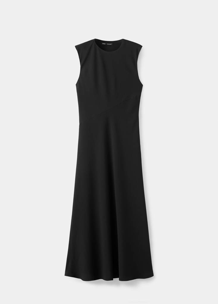 Midi-dress with open back — Black