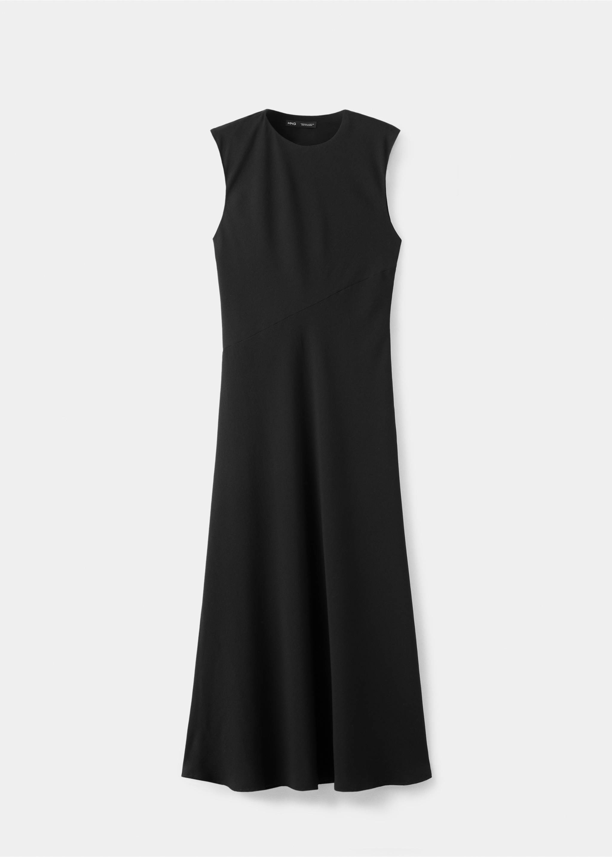 Midi-dress with open back - Article without model, Black. Ref: 27005837-00.