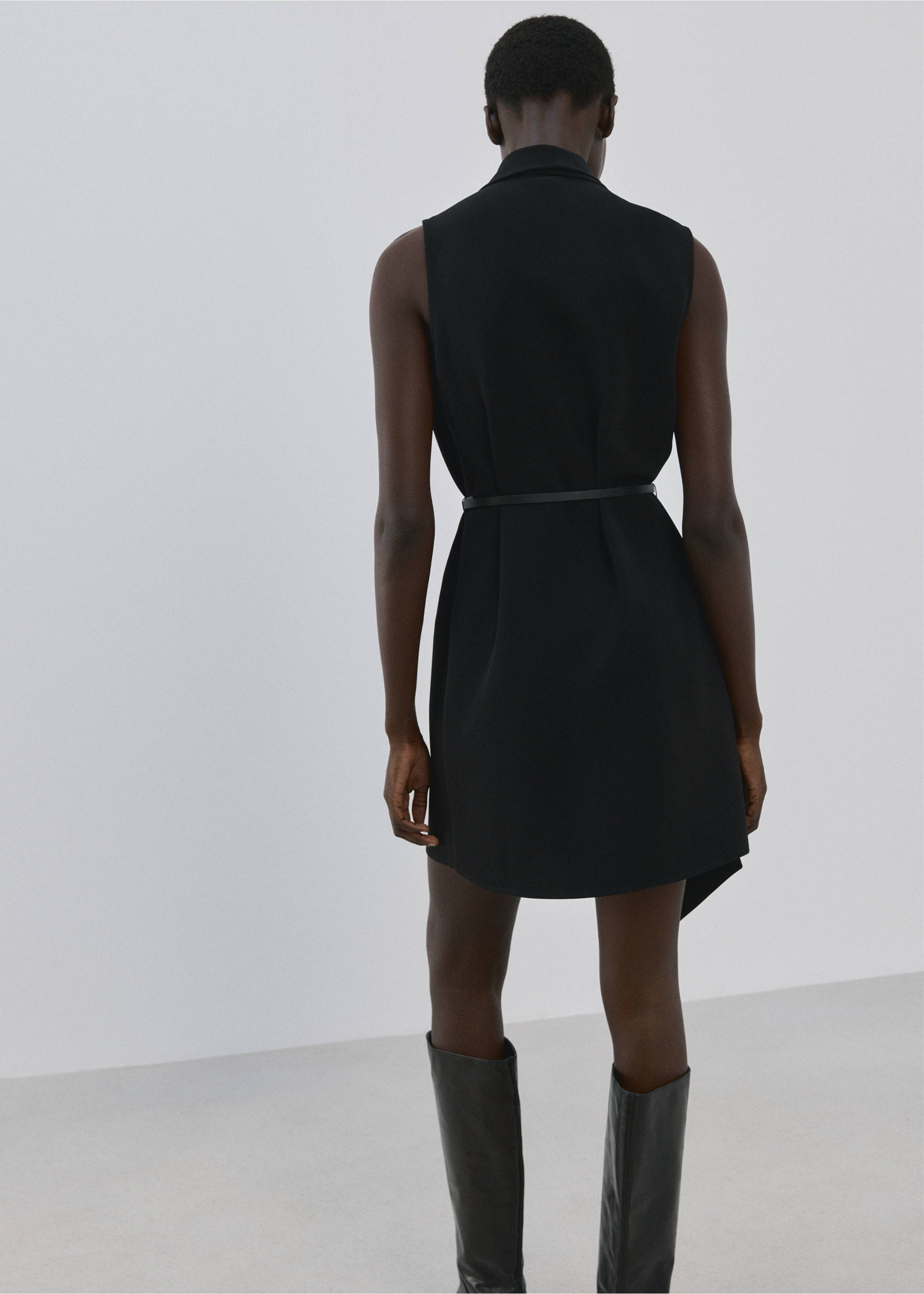 Scarf belt dress - Reverse of the article, Black. Ref: 27005838-00.