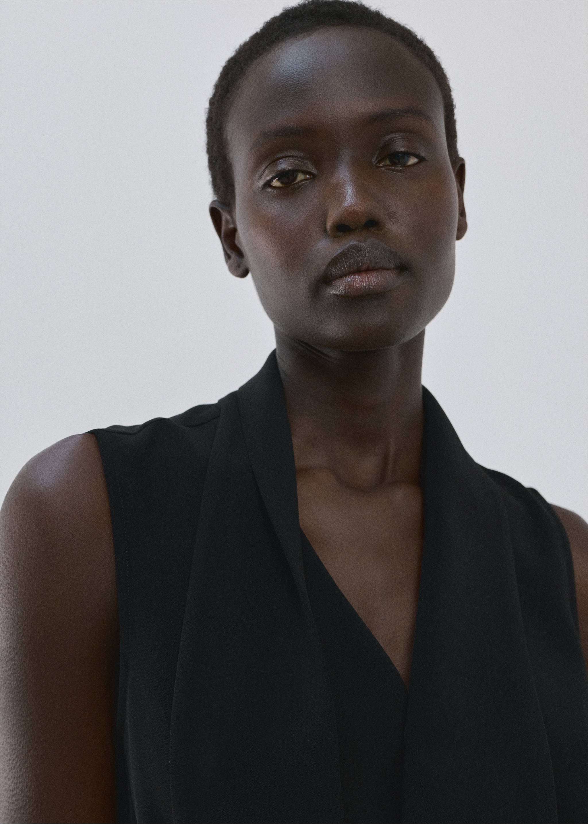 Scarf belt dress - Details of the article 1, Black. Ref: 27005838-00.