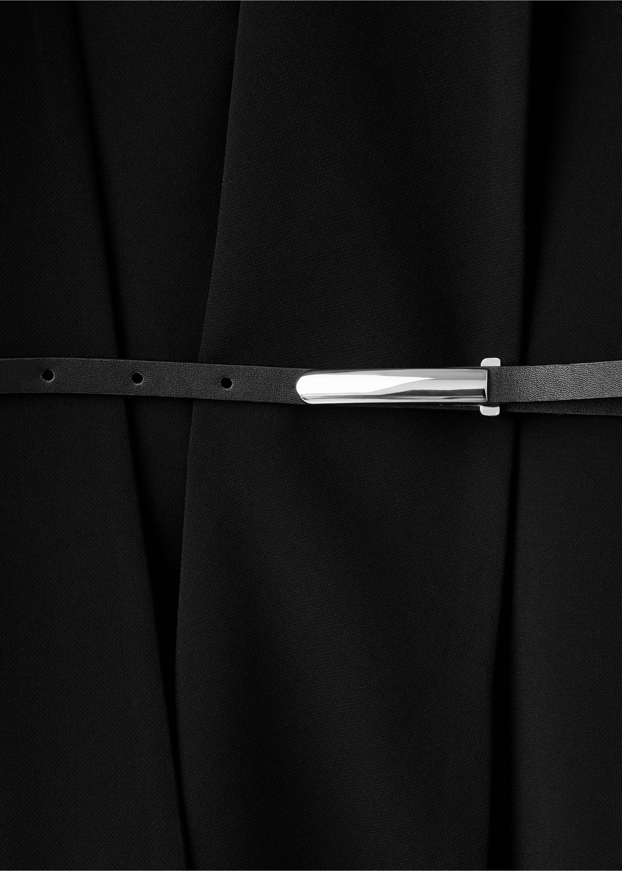 Scarf belt dress - Details of the article 8, Black. Ref: 27005838-00.