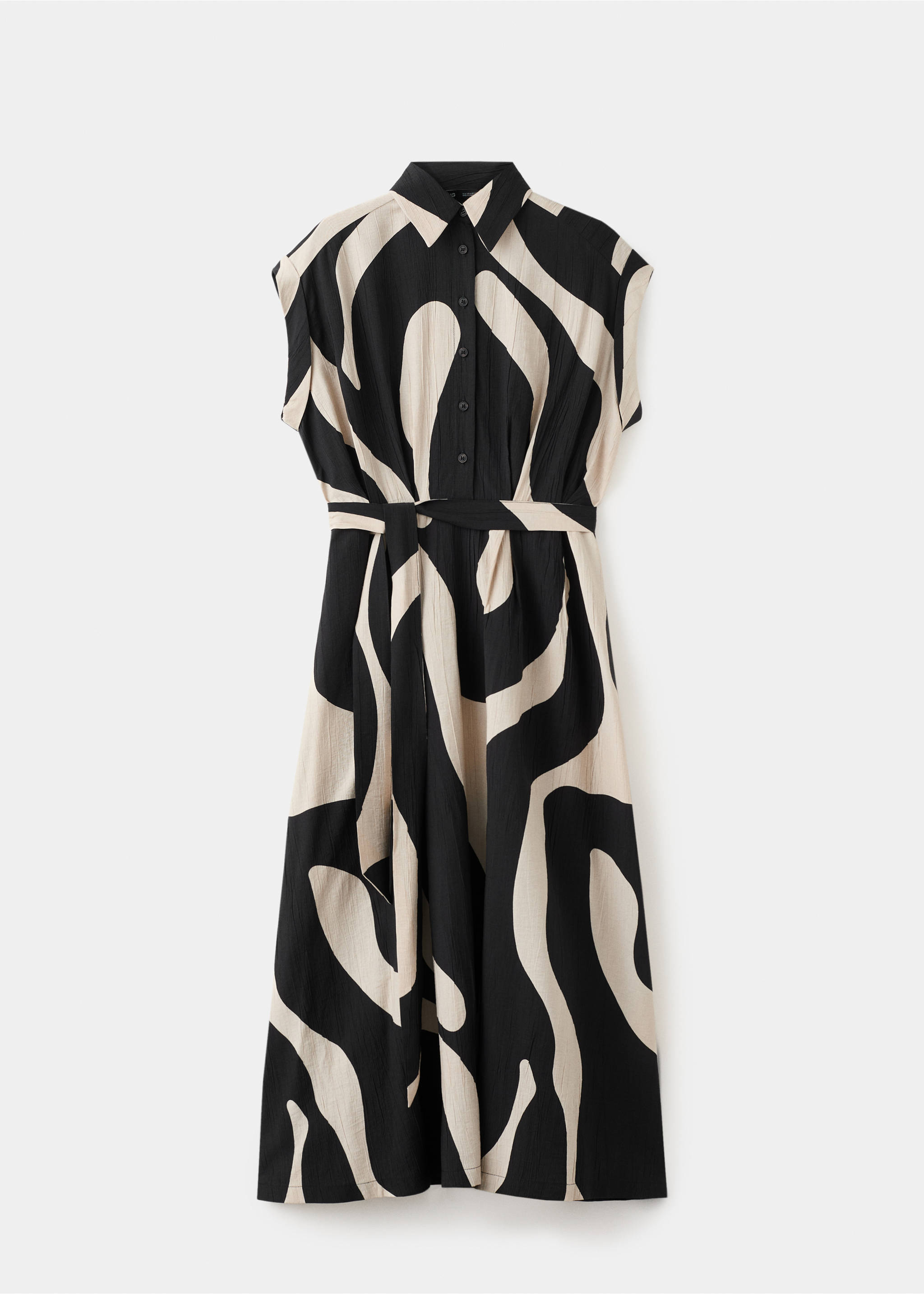 Long printed shirt dress - Article without model, Black. Ref: 27005839-00.