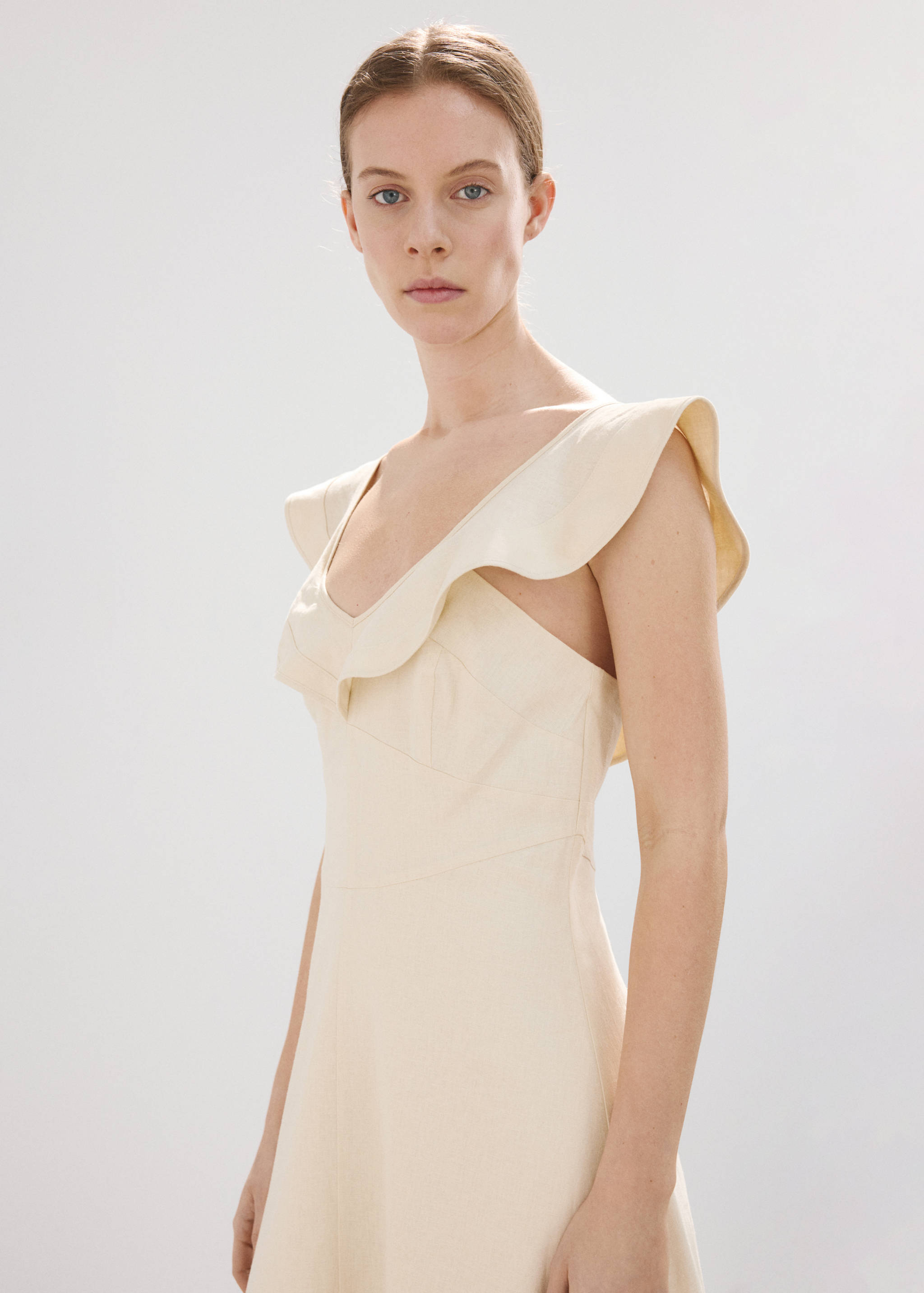 Ruffled linen dress - Medium plane