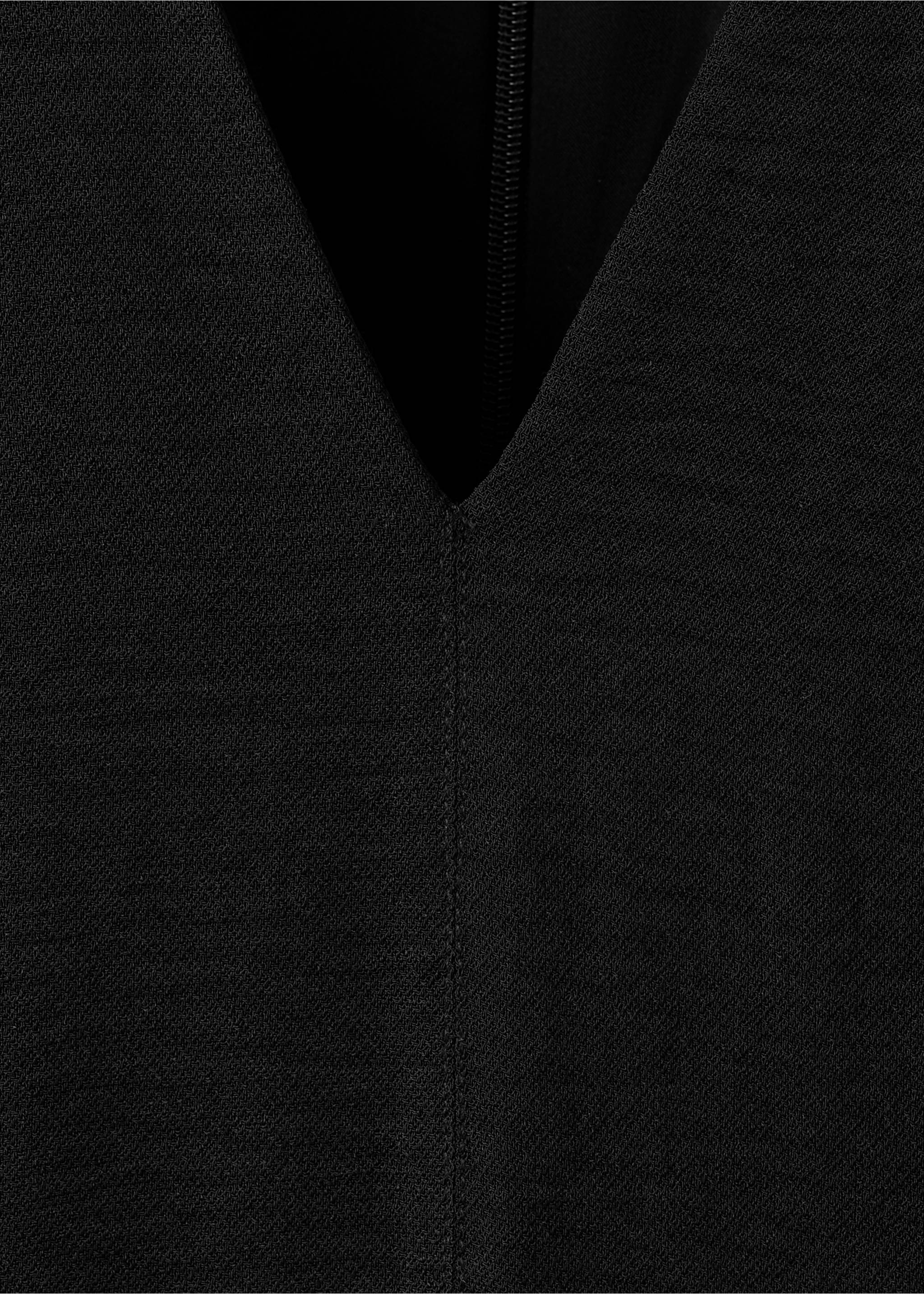 Flounce dress with V-neck - Details of the article 8, Black. Ref: 27005842-00.