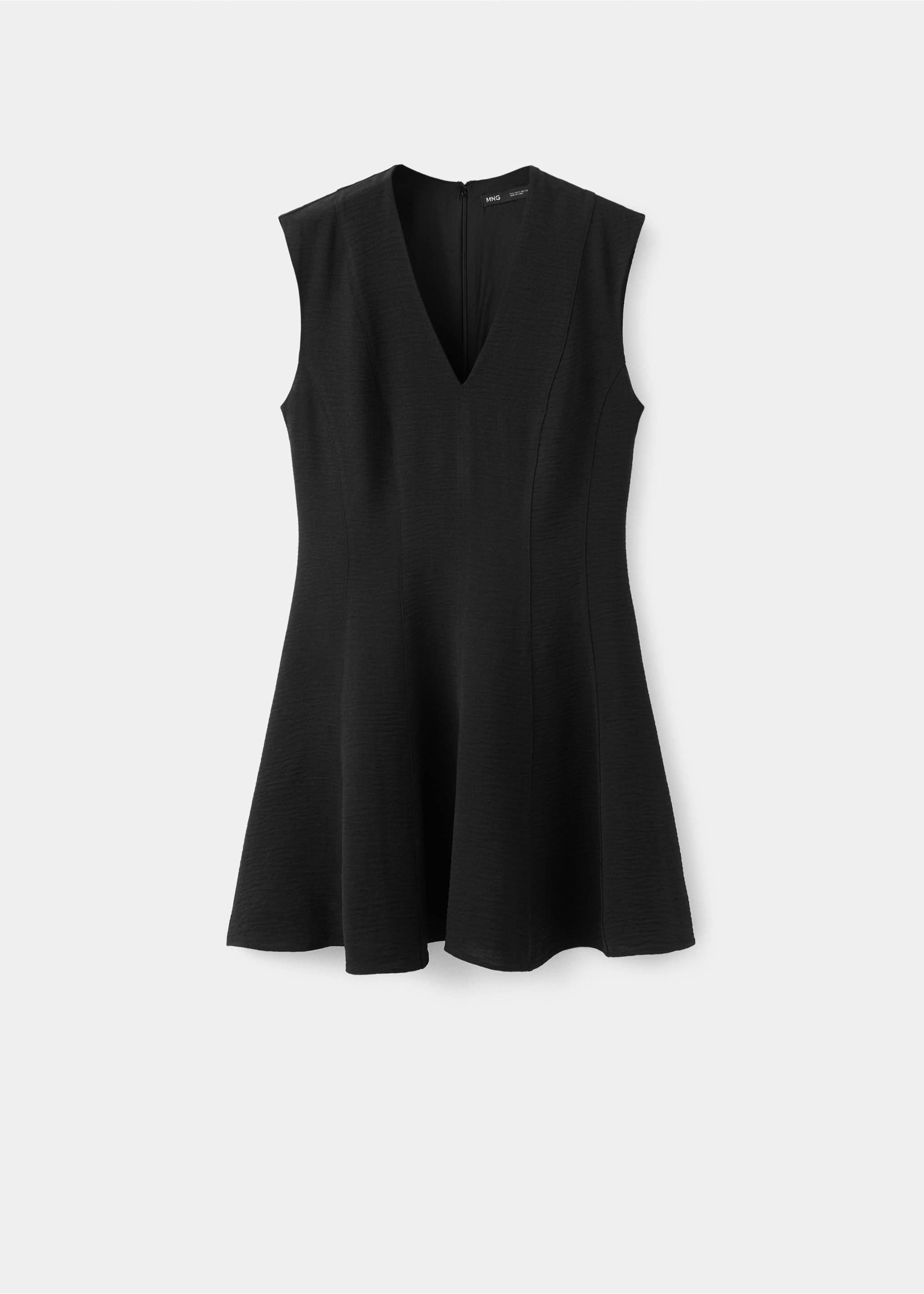 Flounce dress with V-neck - Article without model, Black. Ref: 27005842-00.
