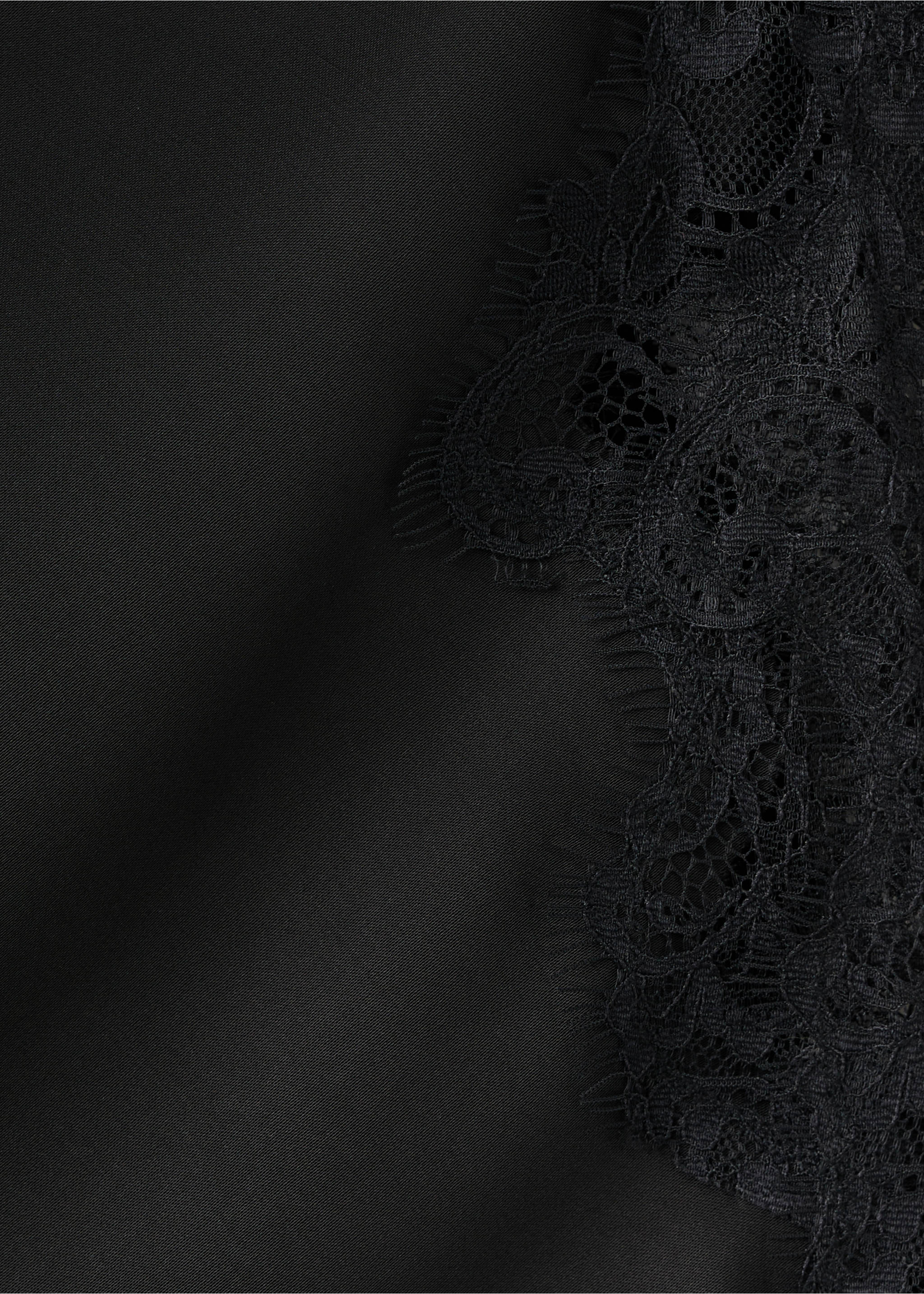 Vestido largo satinado detalles encaje - Detalle del artículo 0, Negro. Ref: 27005843-00.