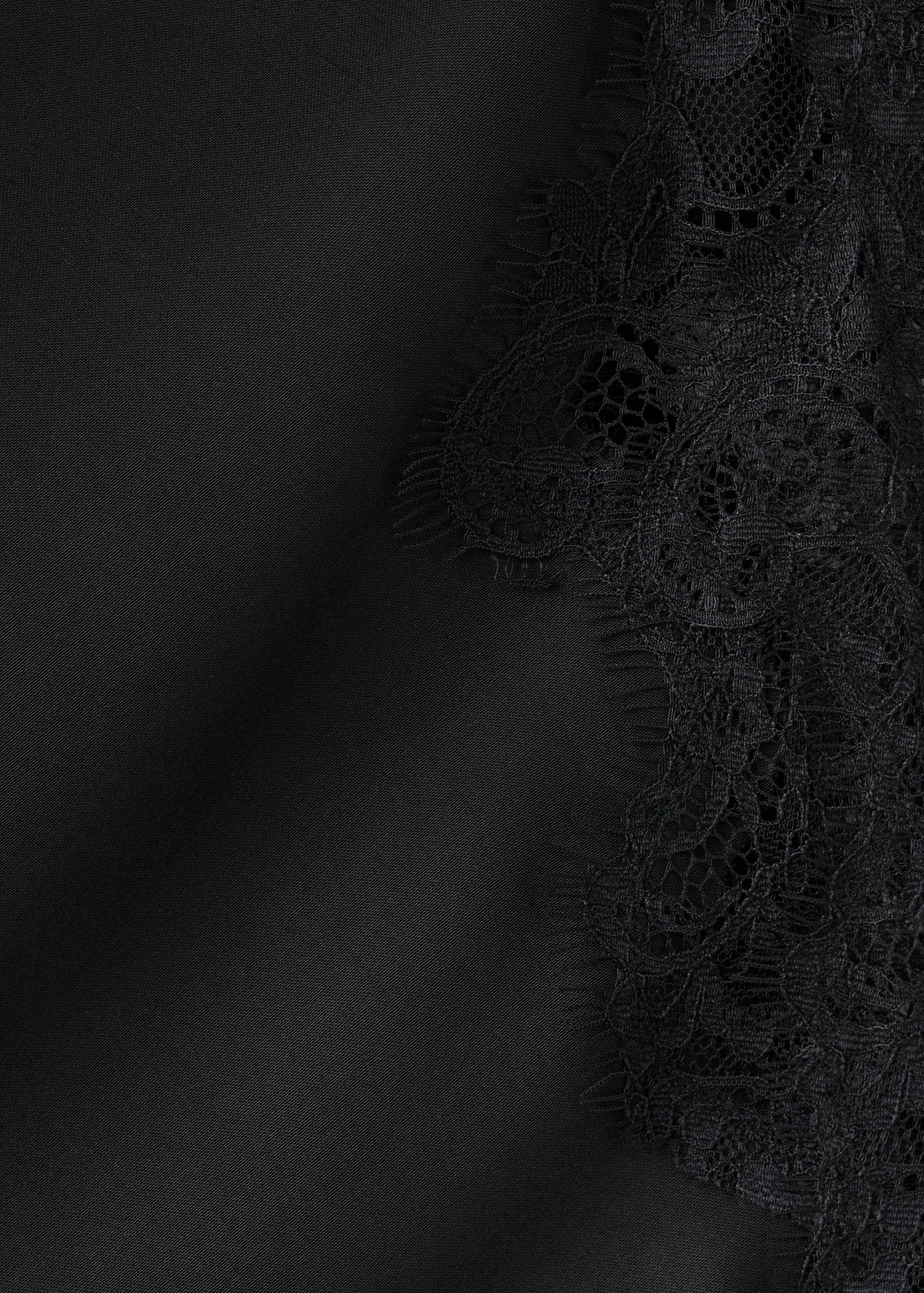 Vestido largo satinado detalles encaje - Detalle del artículo 0