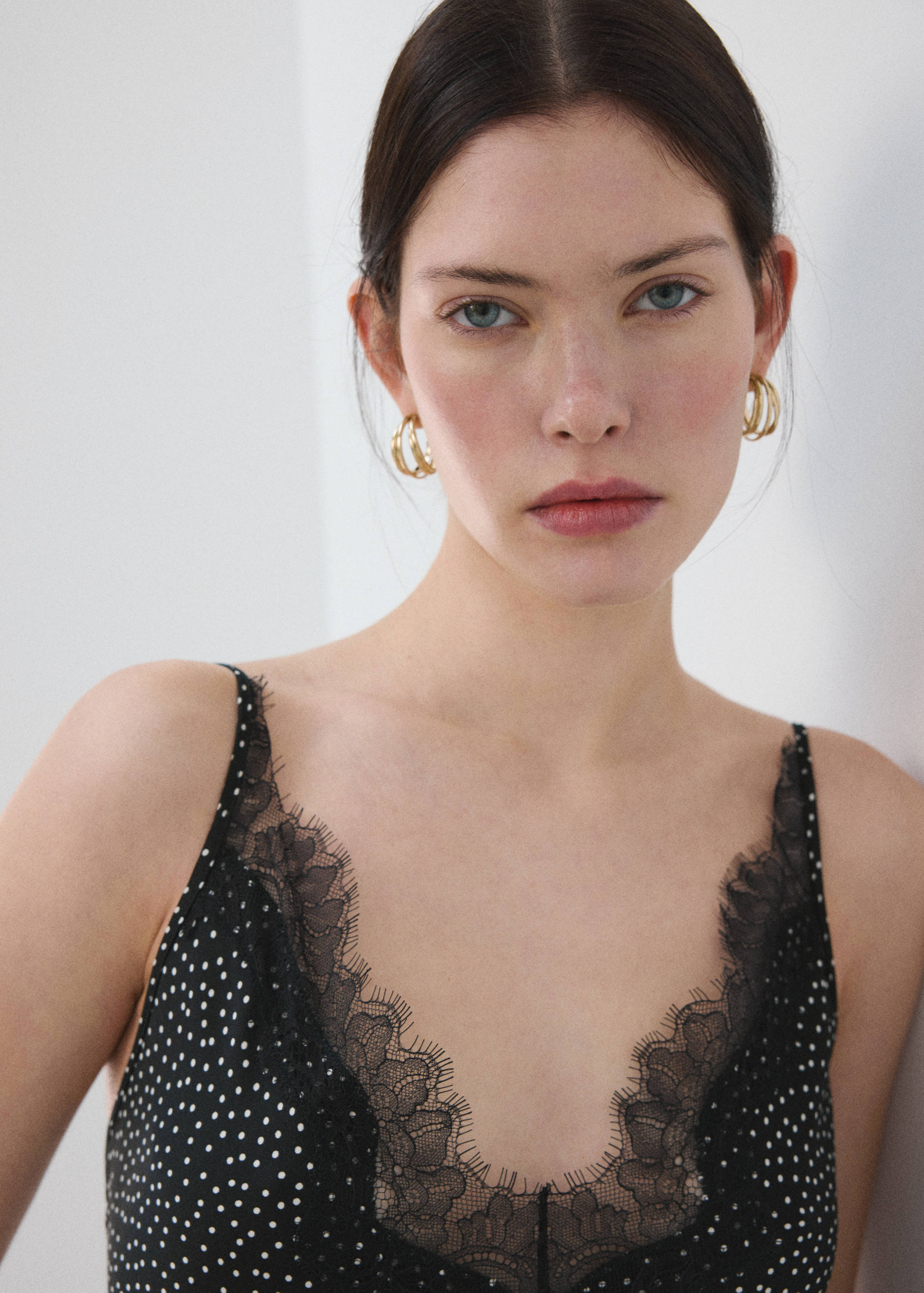 Polka dot lace dress - Details of the article 1