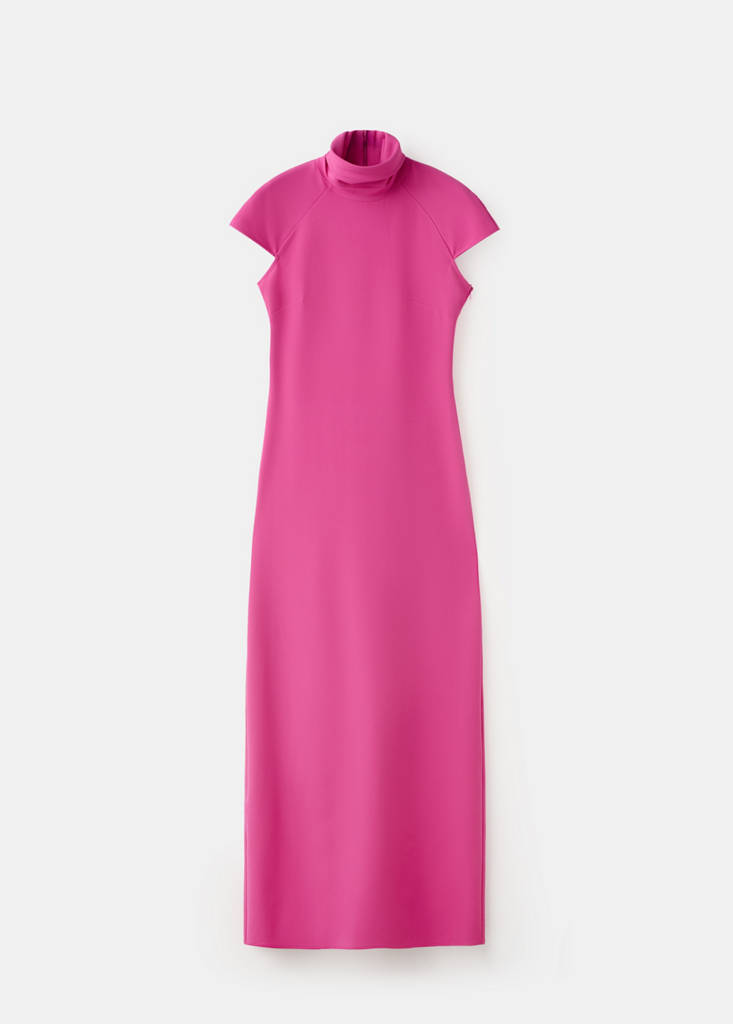 Long dress with open back — Fuchsia