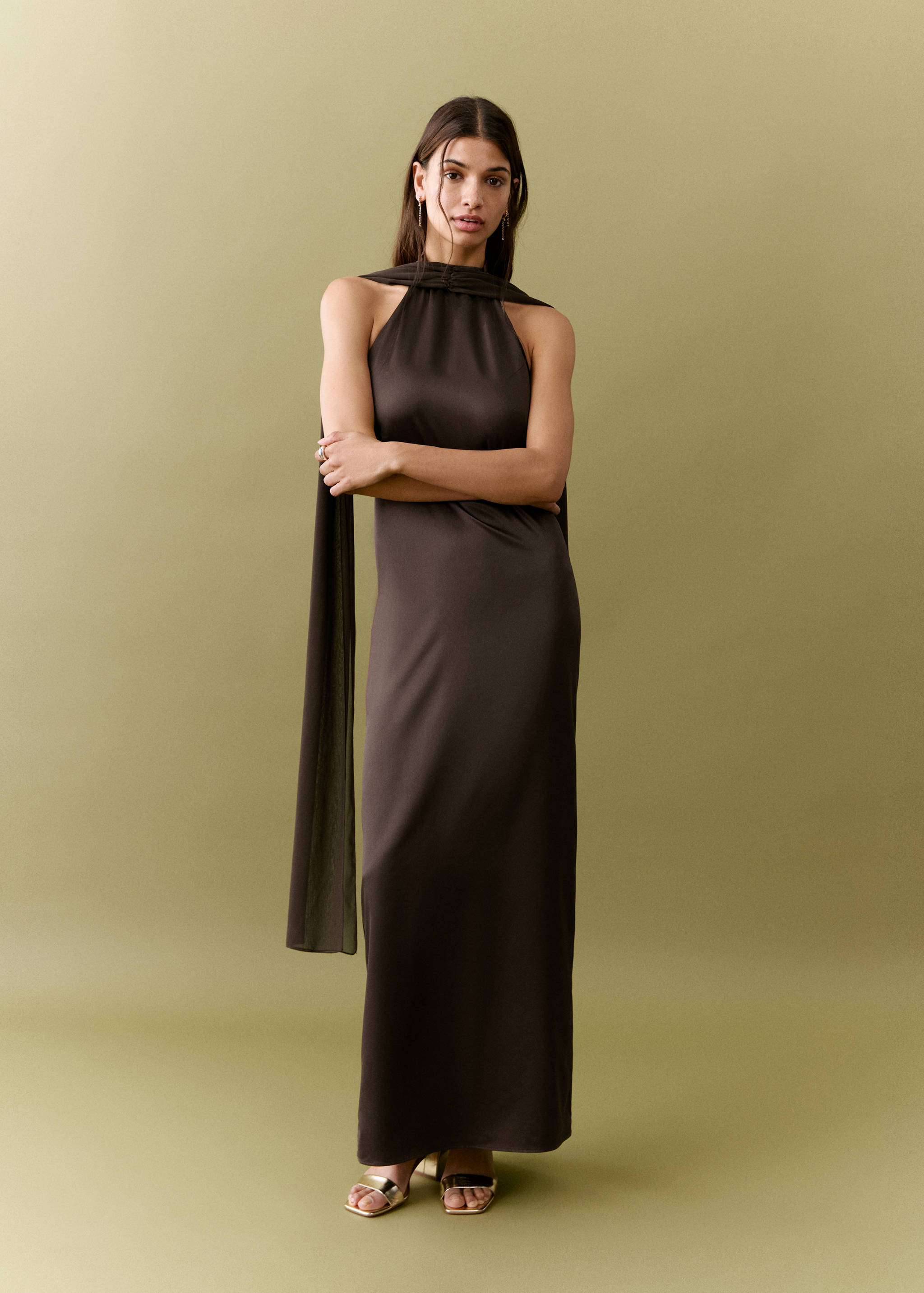 Halter neck foulard dress - General plane