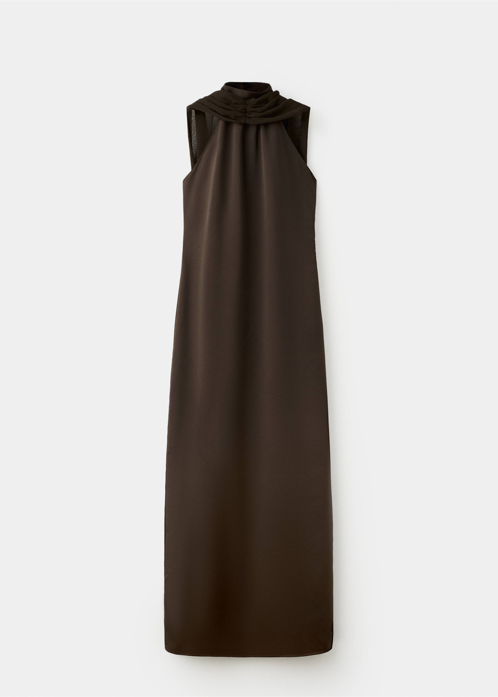 Halter neck foulard dress - Article without model, Brown. Ref: 27005851-00.