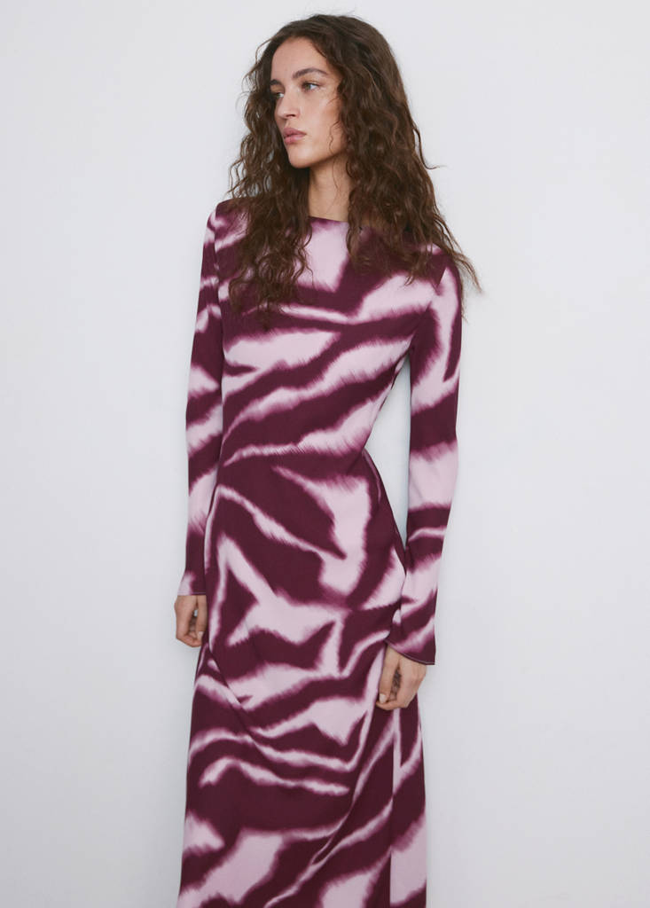 A-line animal-print dress
