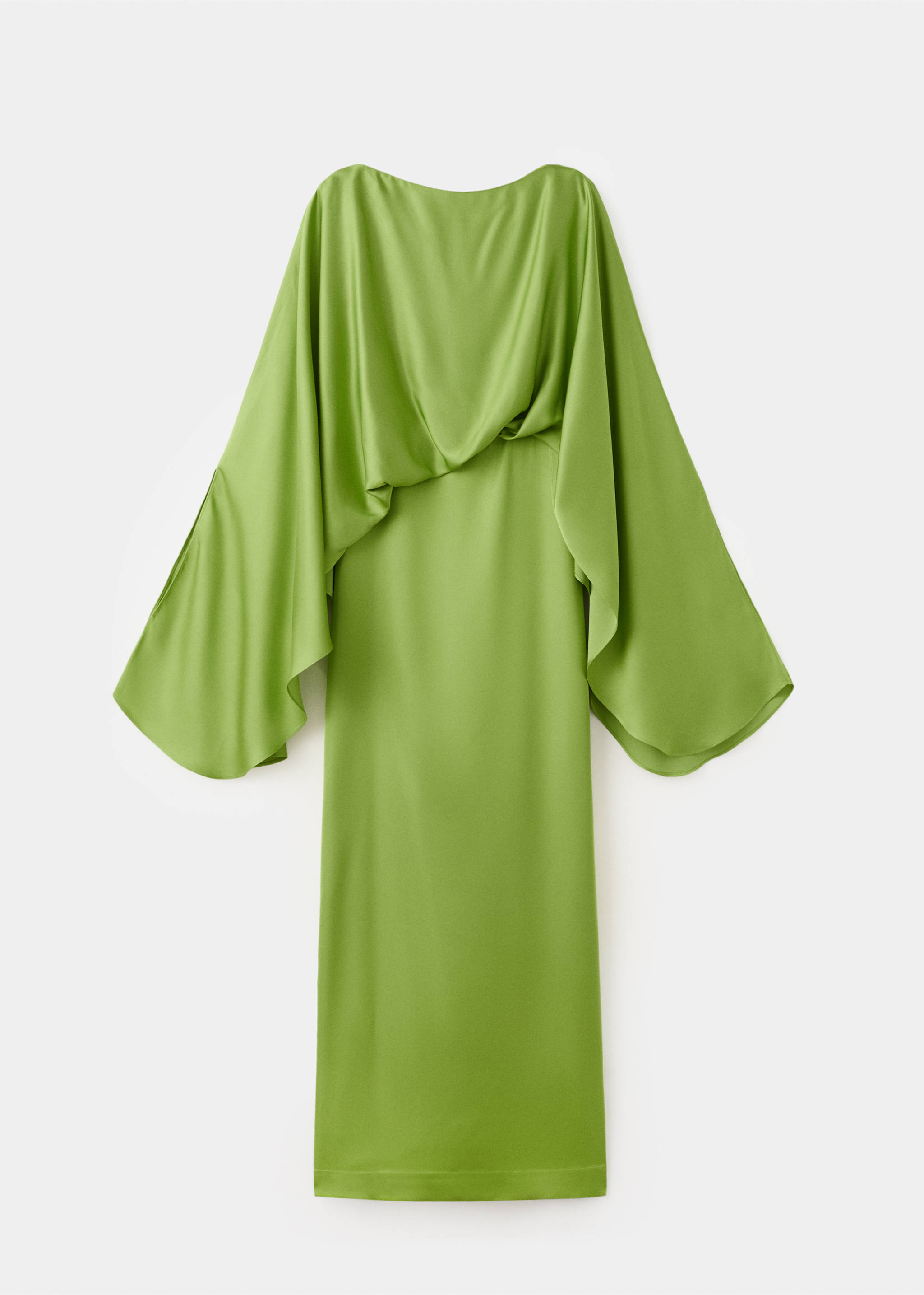 Vestido satinado manga abullonada - Artículo sin modelo, Verde. Ref: 27005854-00.