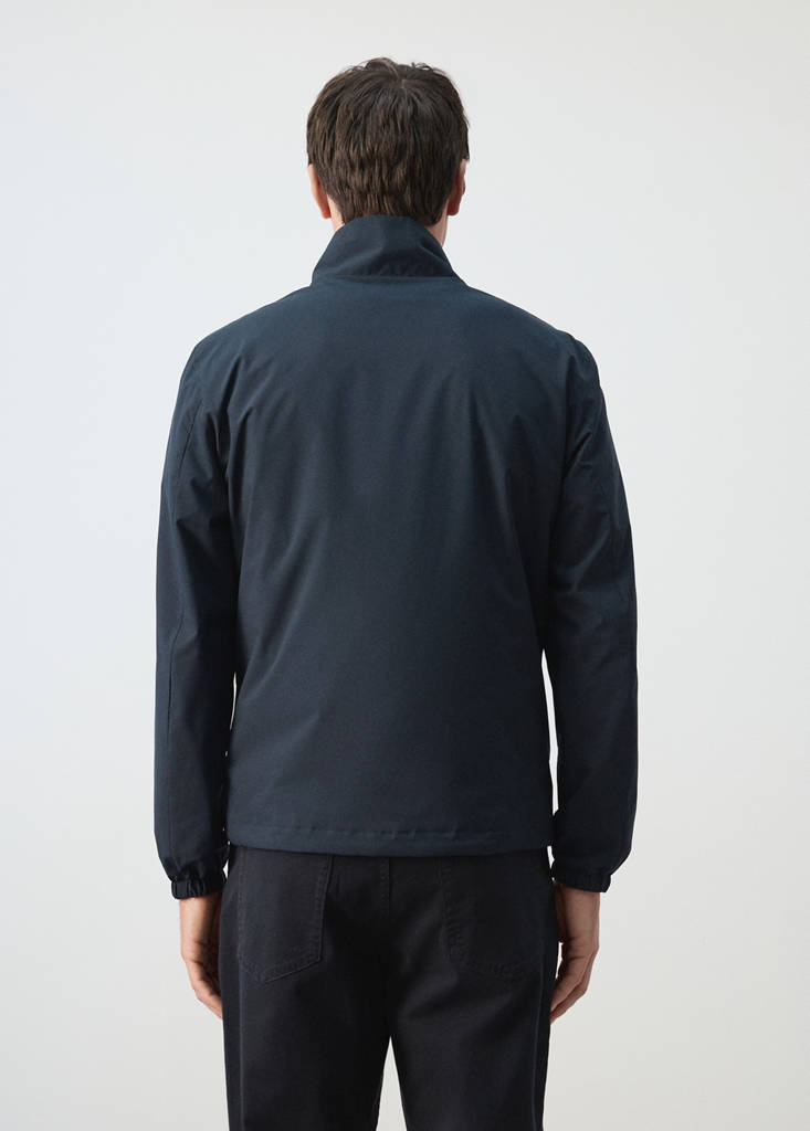 Reversible quilted water-repellent reversible jacket — Navy