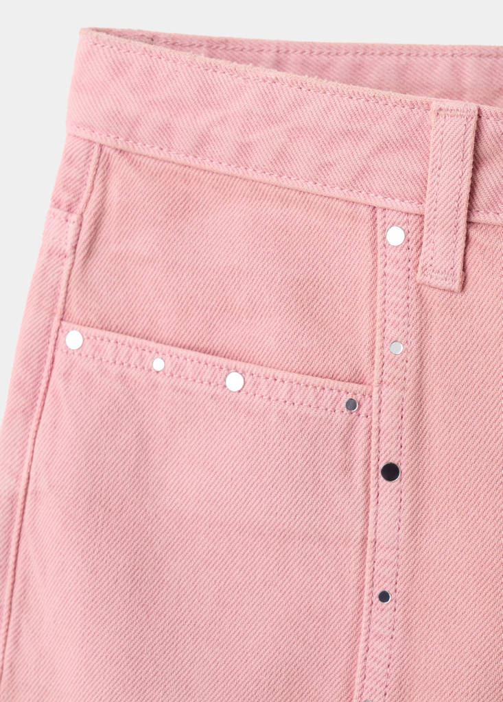 Studded denim shorts — Pink