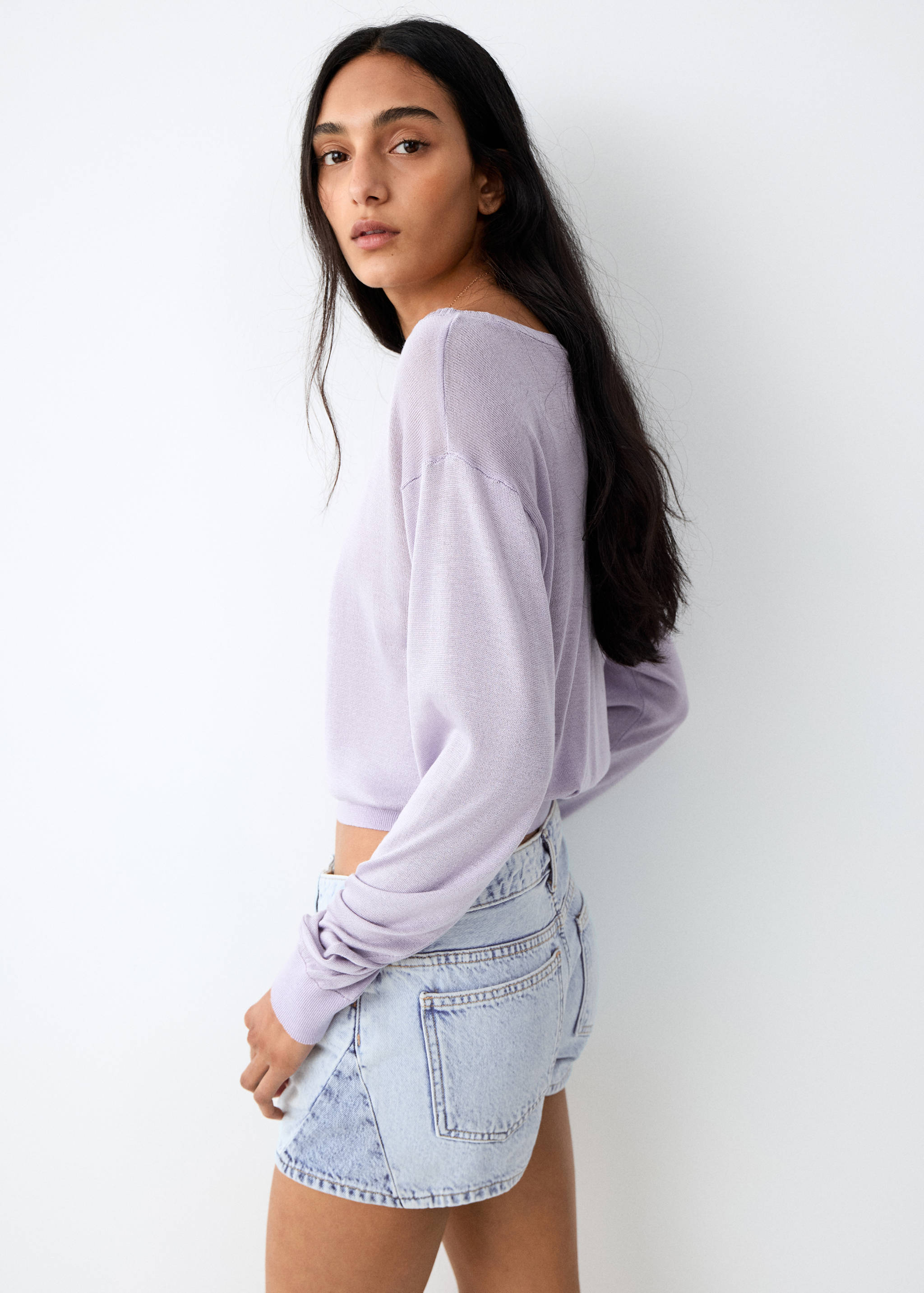 Side contrast relaxed shorts - Medium plane