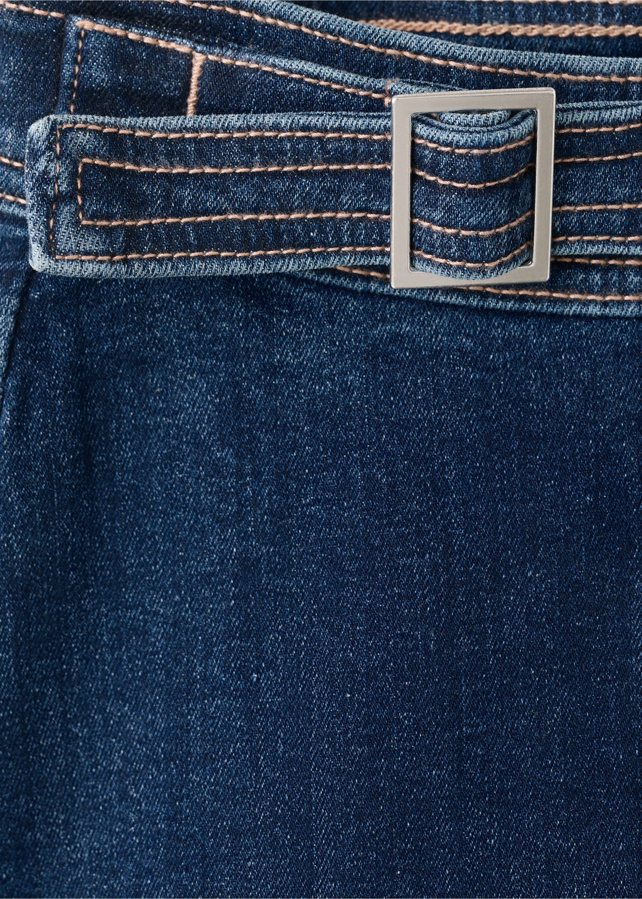 Belted mini shorts - Details of the article 8, Dark Blue. Ref: 27005951-00.
