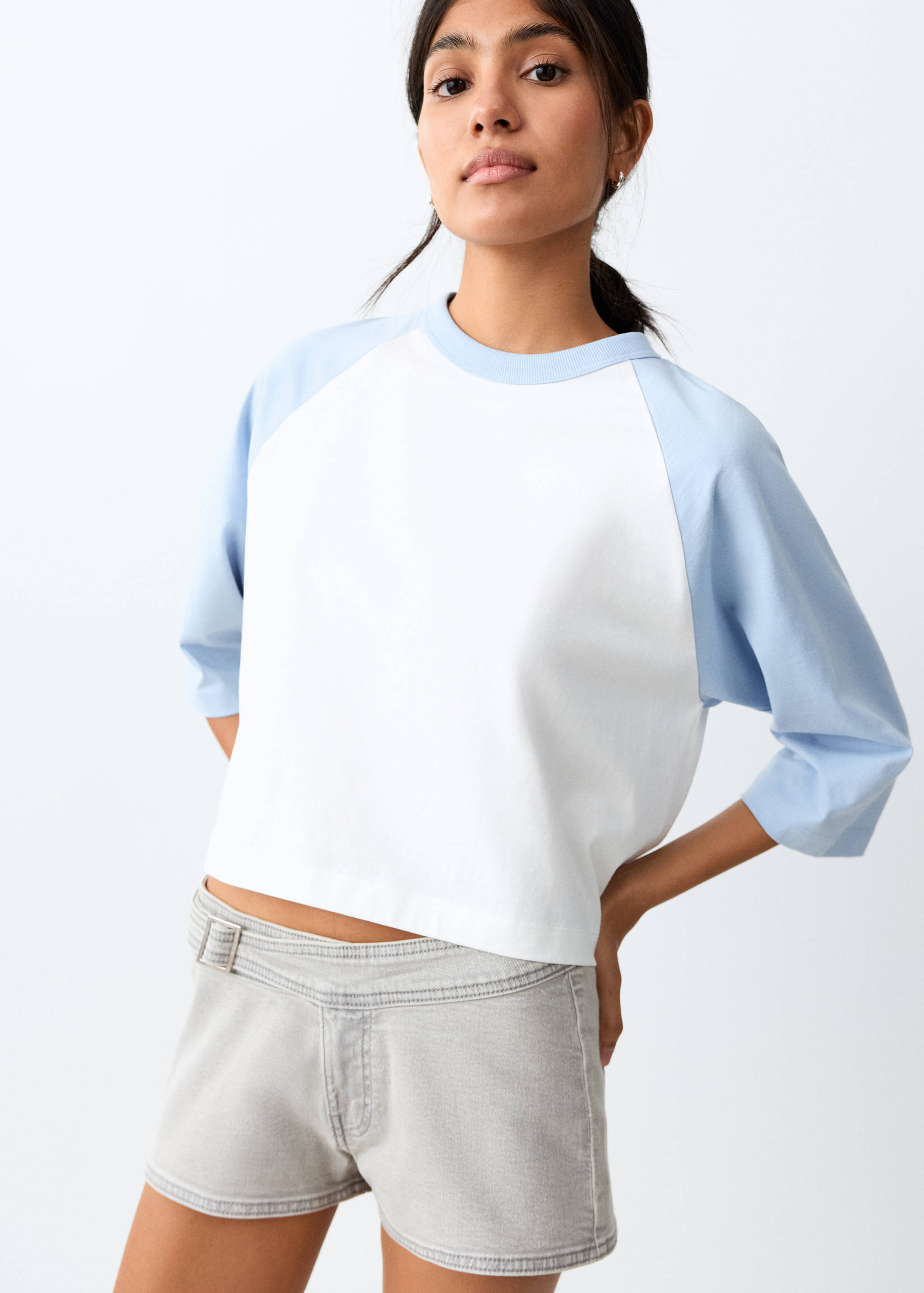 Belted mini shorts - Medium plane