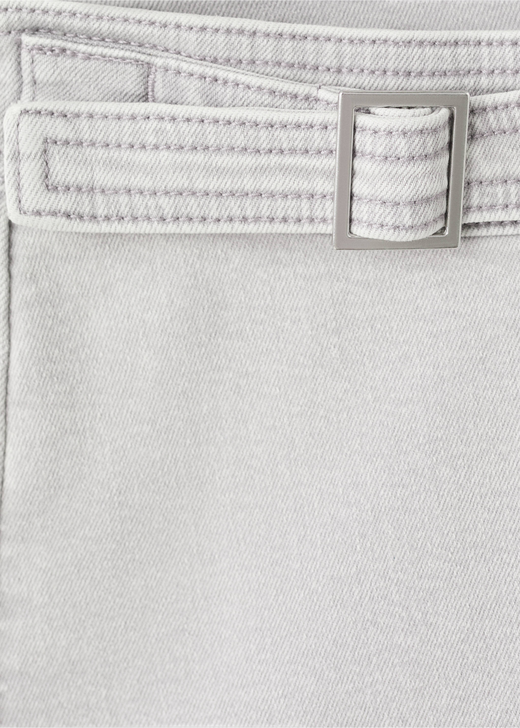 Belted mini shorts - Details of the article 8, Denim Grey. Ref: 27005952-00.