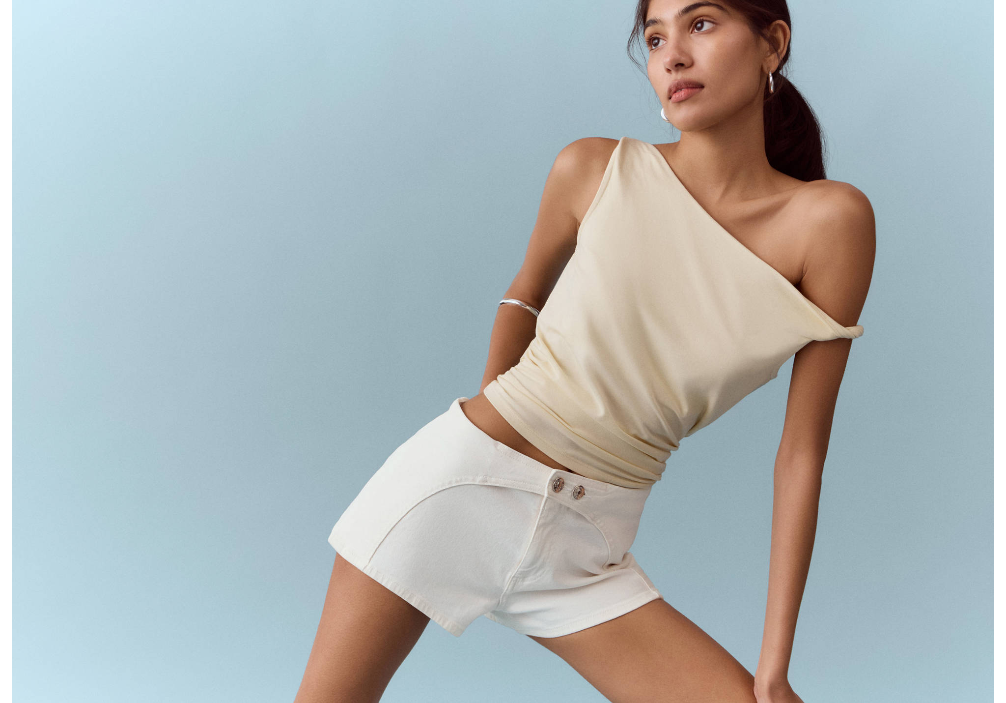 Mini shorts with stitching detail - Panoramic plane