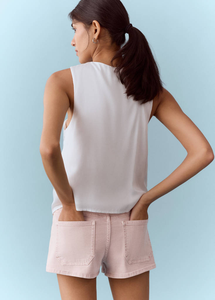 Studded pocket shorts — Pink