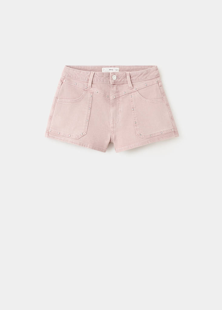 Studded pocket shorts — Pink