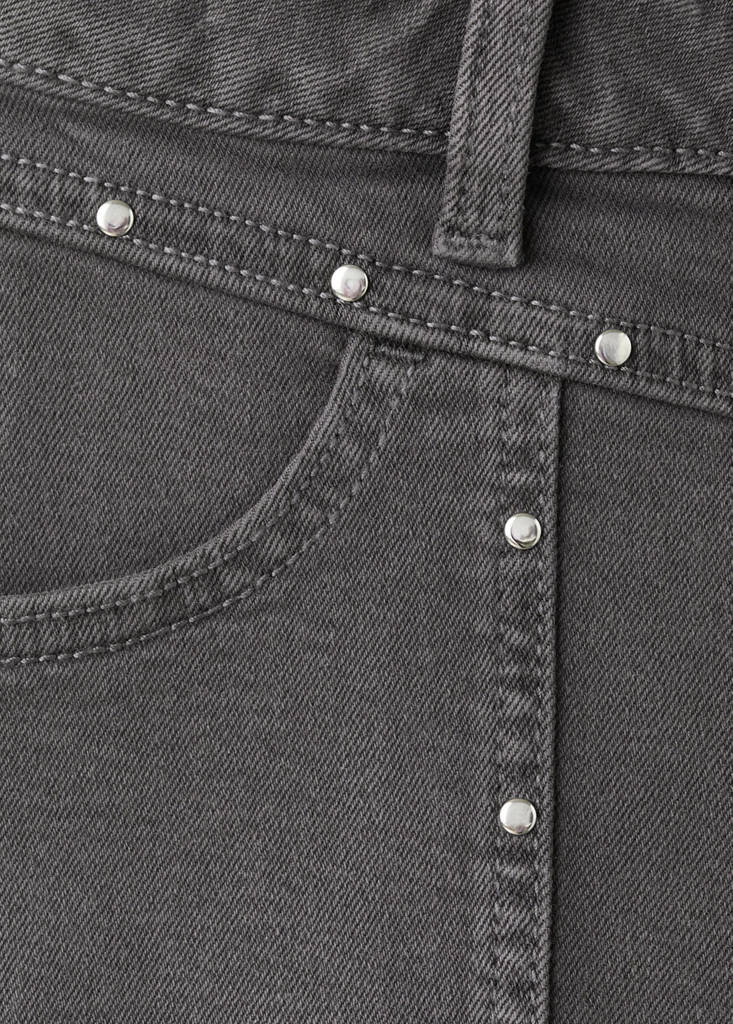 Studded pocket shorts — Charcoal