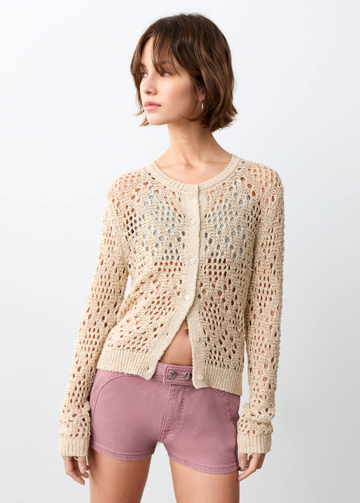 Mini shorts with stitching detail — Pink