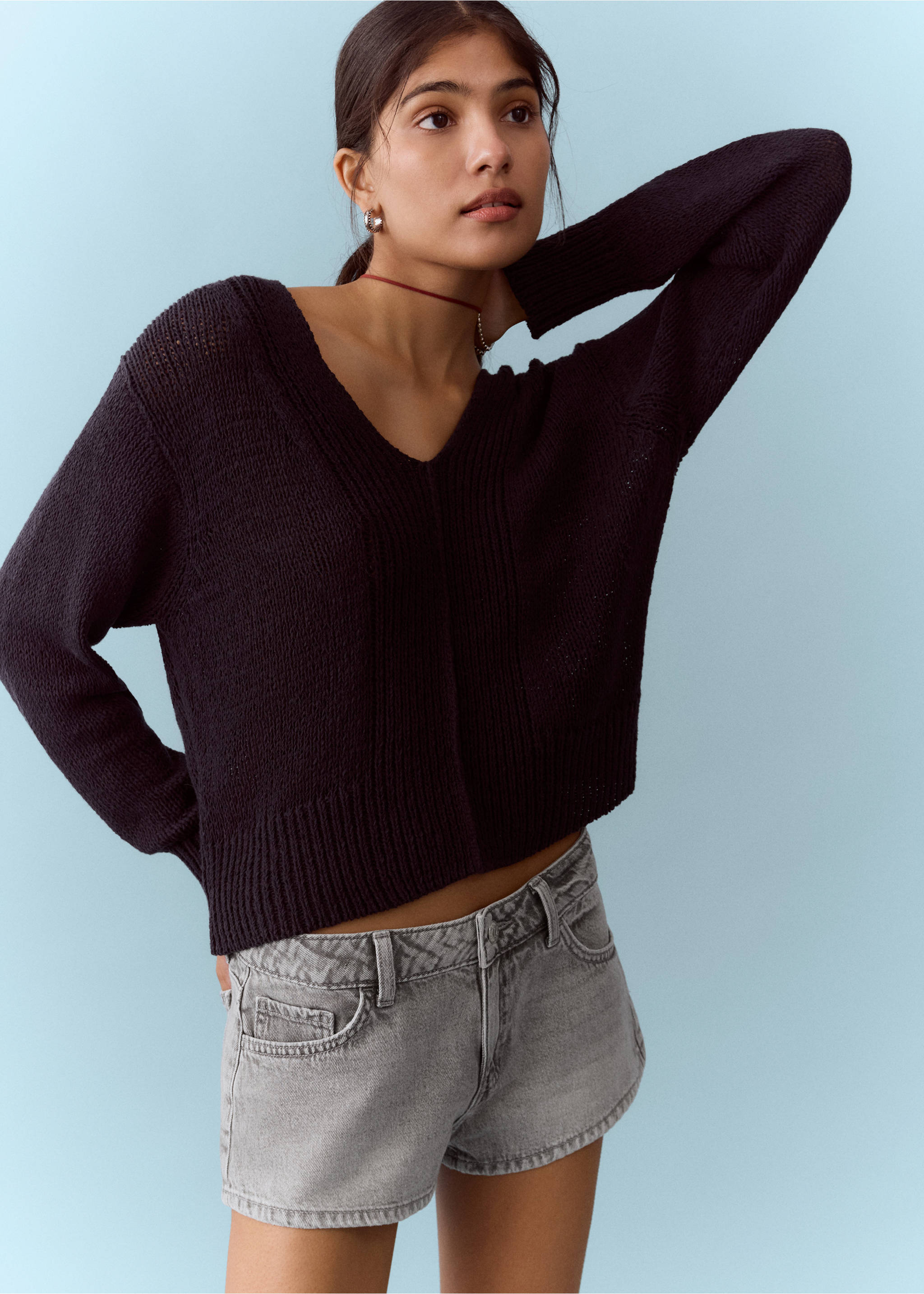 Micro fit low waist shorts - Medium plane, Denim Grey. Ref: 27005963-00.