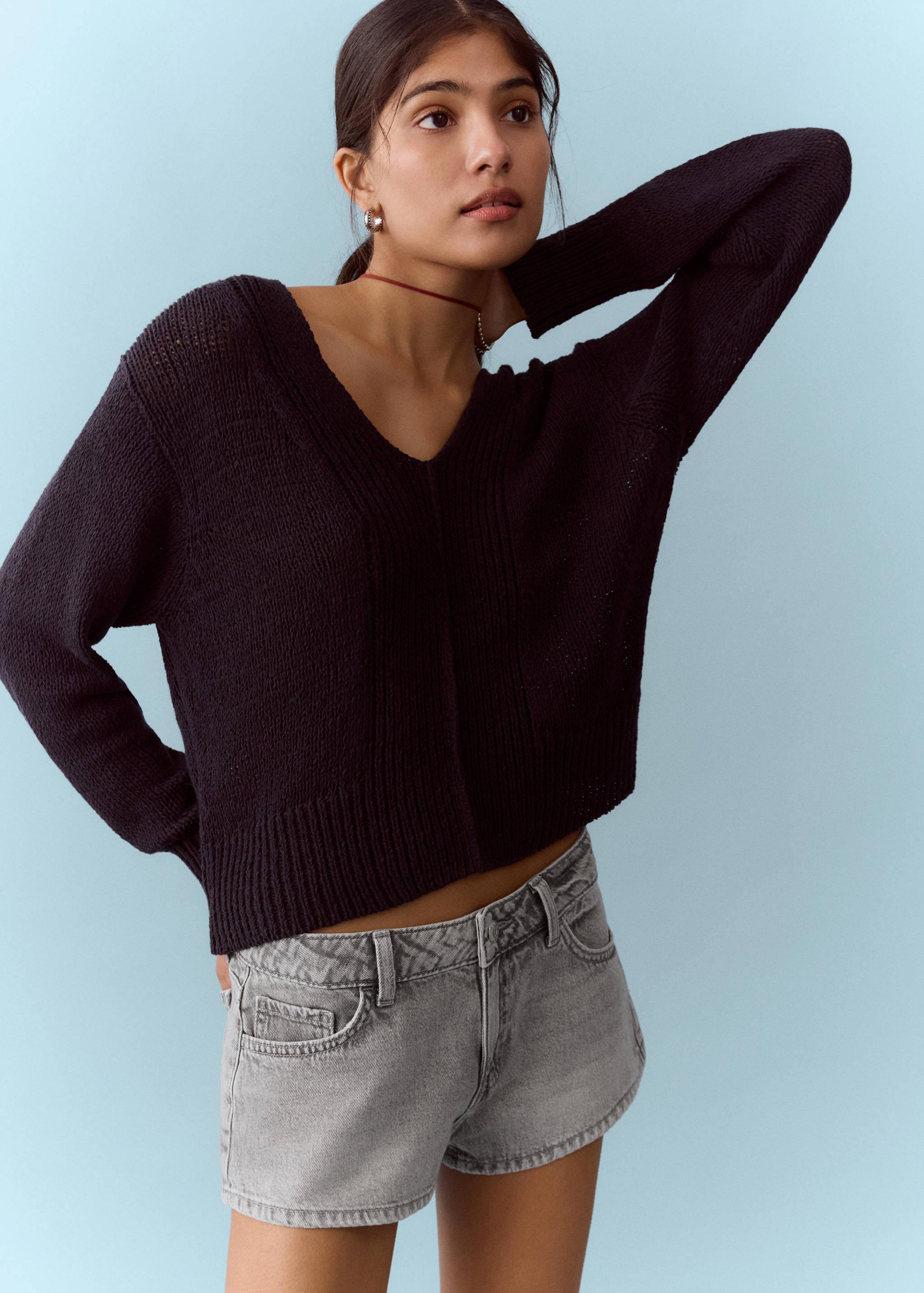 Micro fit low waist shorts - Medium plane