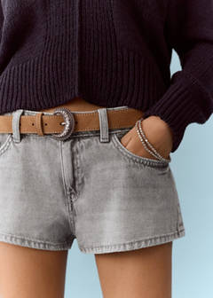 Micro fit low waist shorts — Denim Grey 6