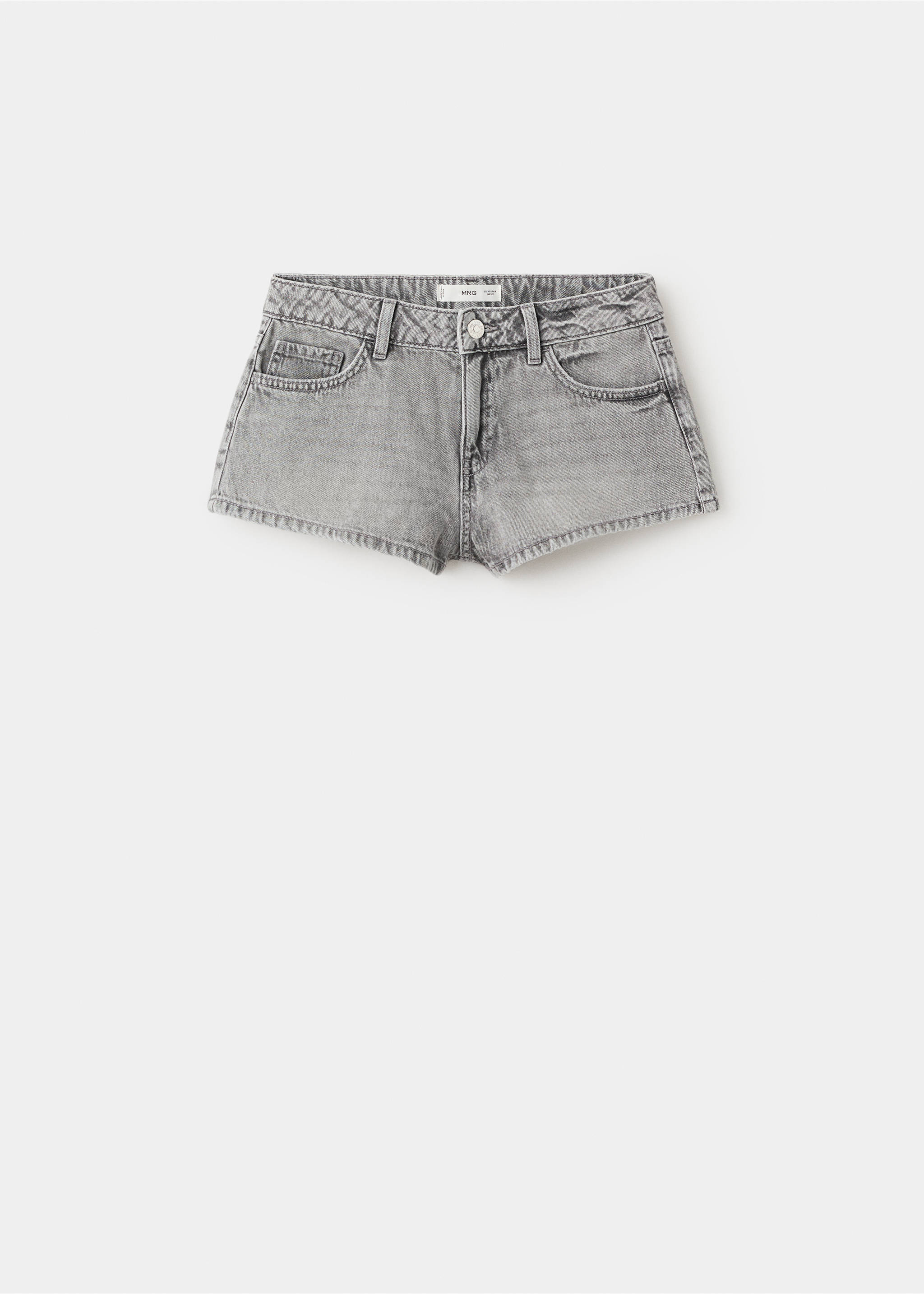 Micro fit low waist shorts - Article without model, Denim Grey. Ref: 27005963-00.